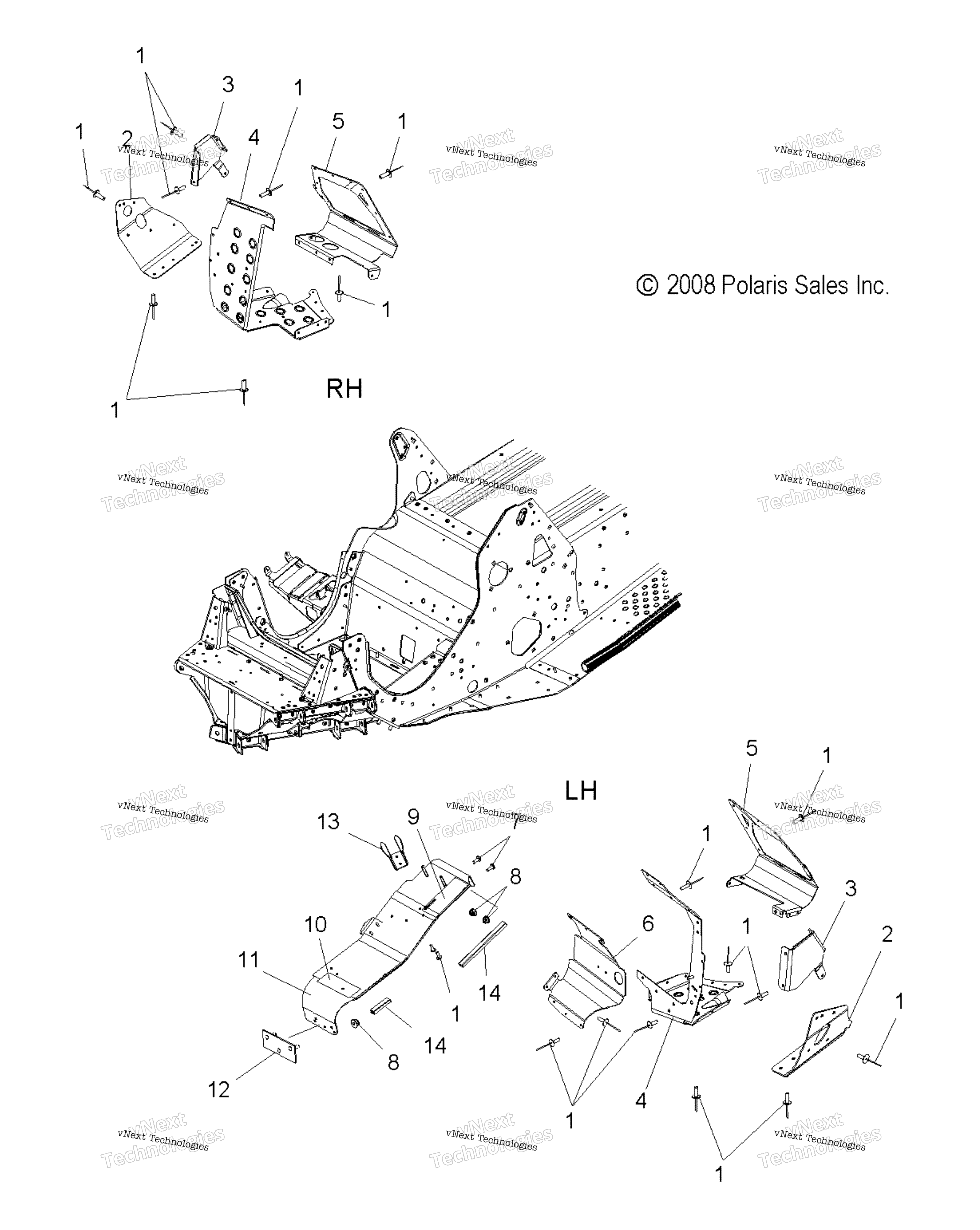 Chassis, Footrests & сцепление защита