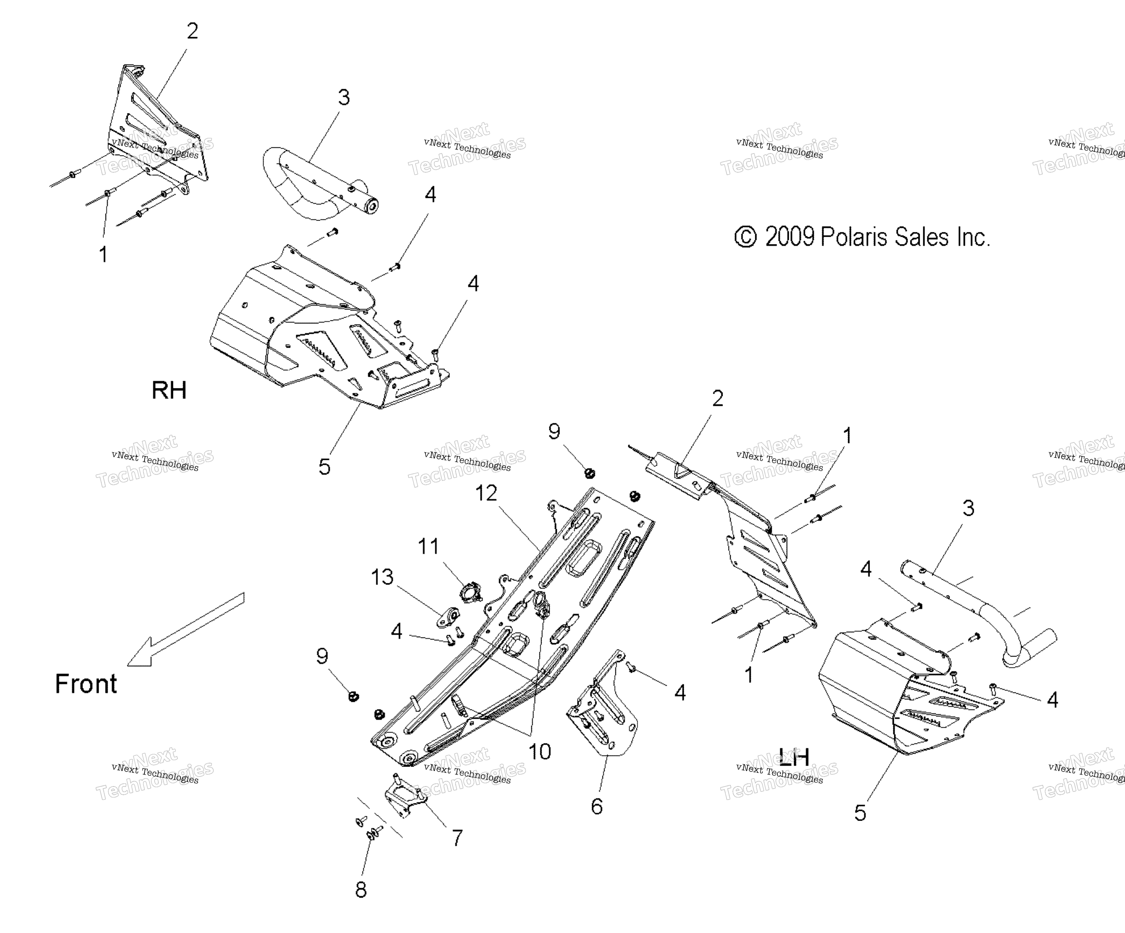 Chassis, сцепление защита & Footrests