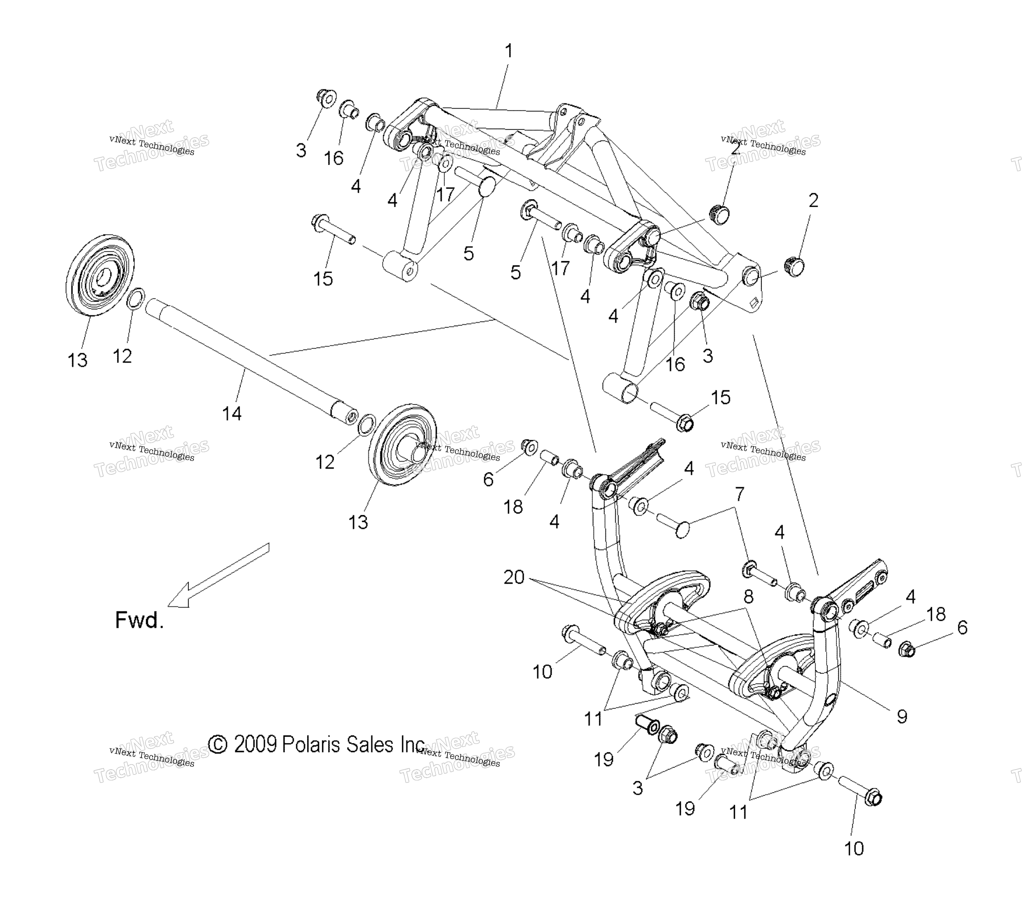 Suspension, Crank Asm., задний