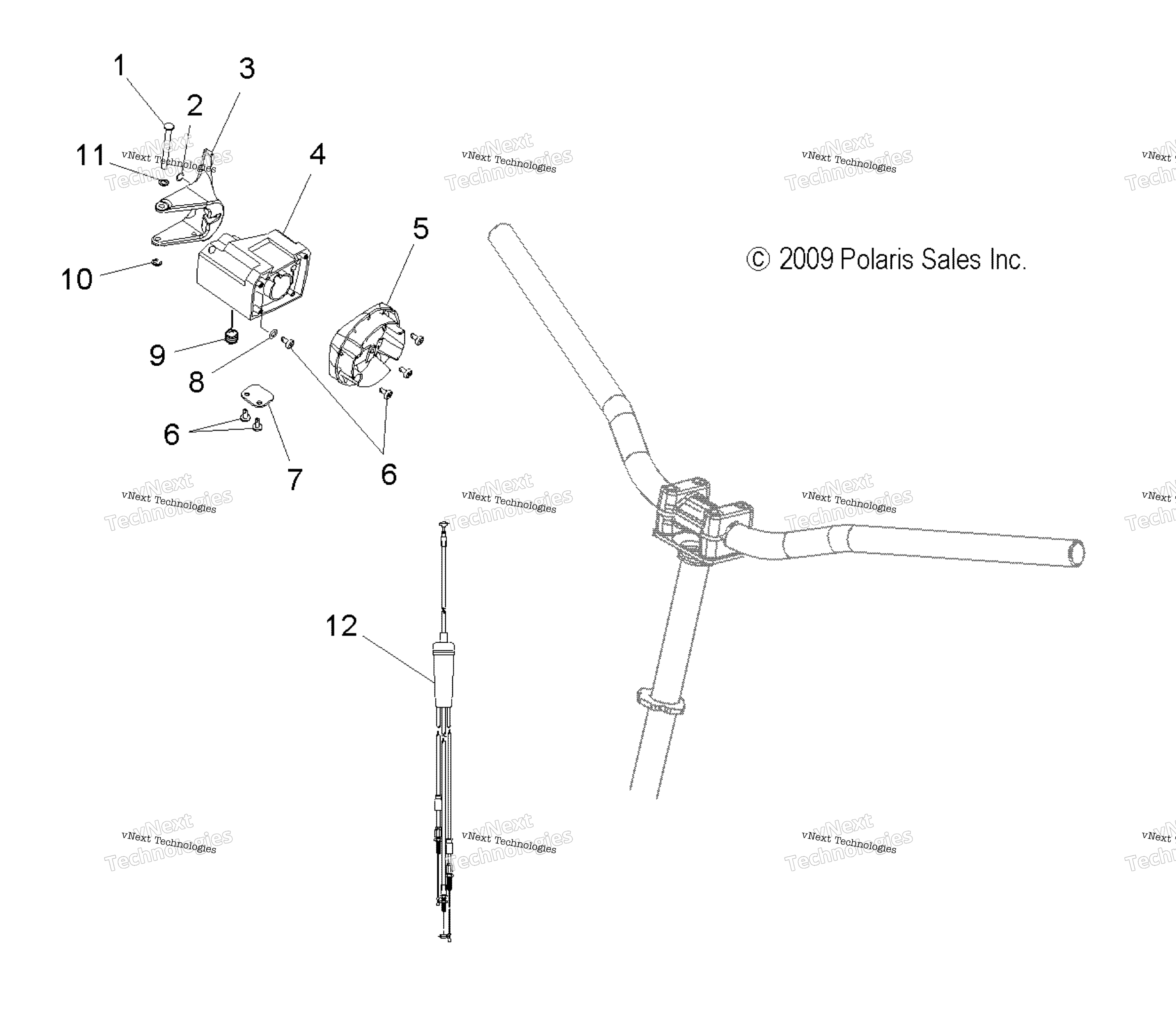 Engine, Throttle управление Asm. & Cable