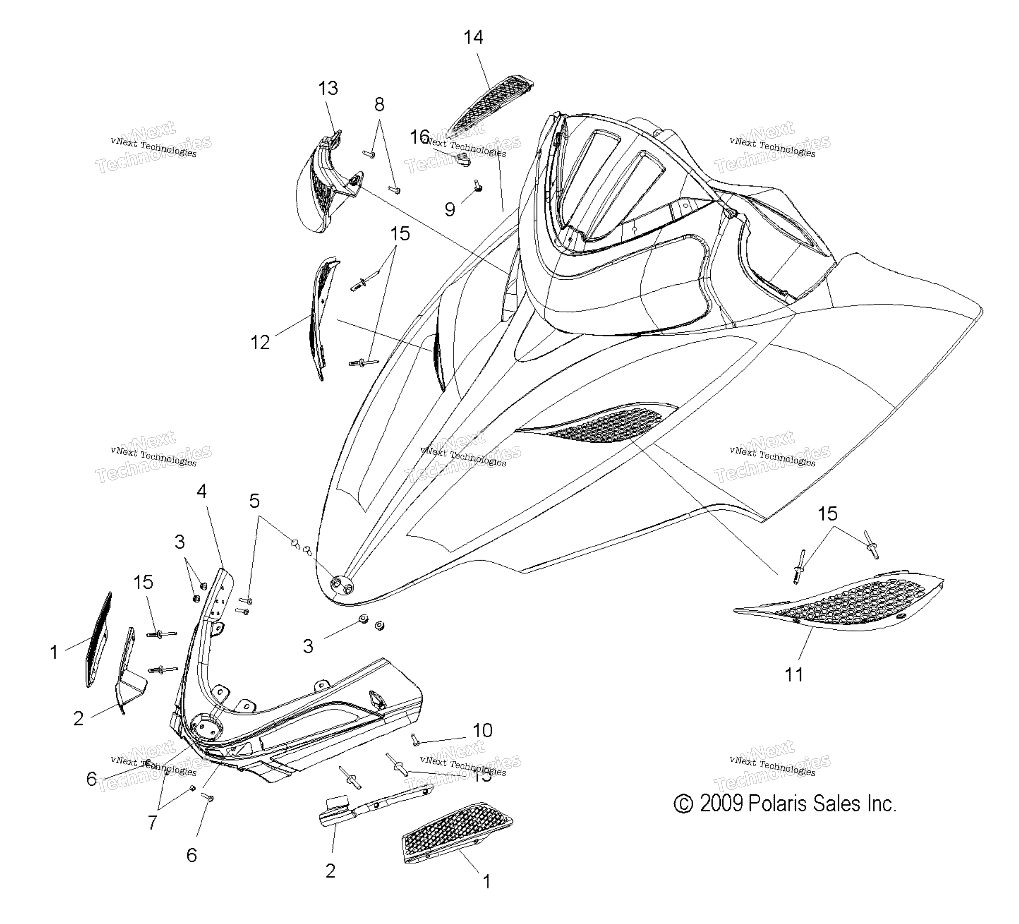 Body, Hood Screens & Hinge Asm. S10pk6hsa / Hsl / Hea / Pm6hsa / Hsl