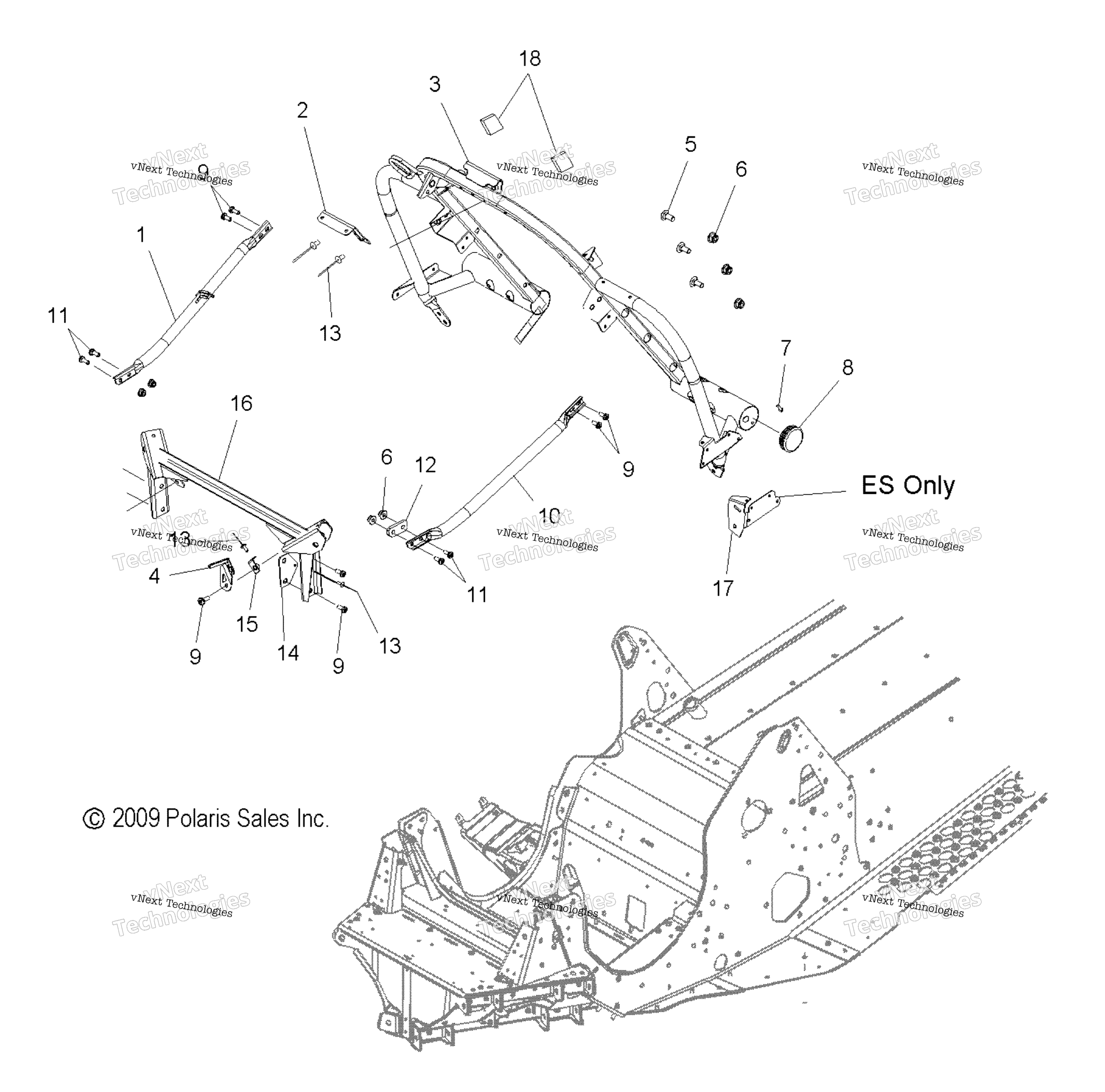 Chassis, передний S10pk6hsa / Hsl / Hea / Pm6hsa / Hsl