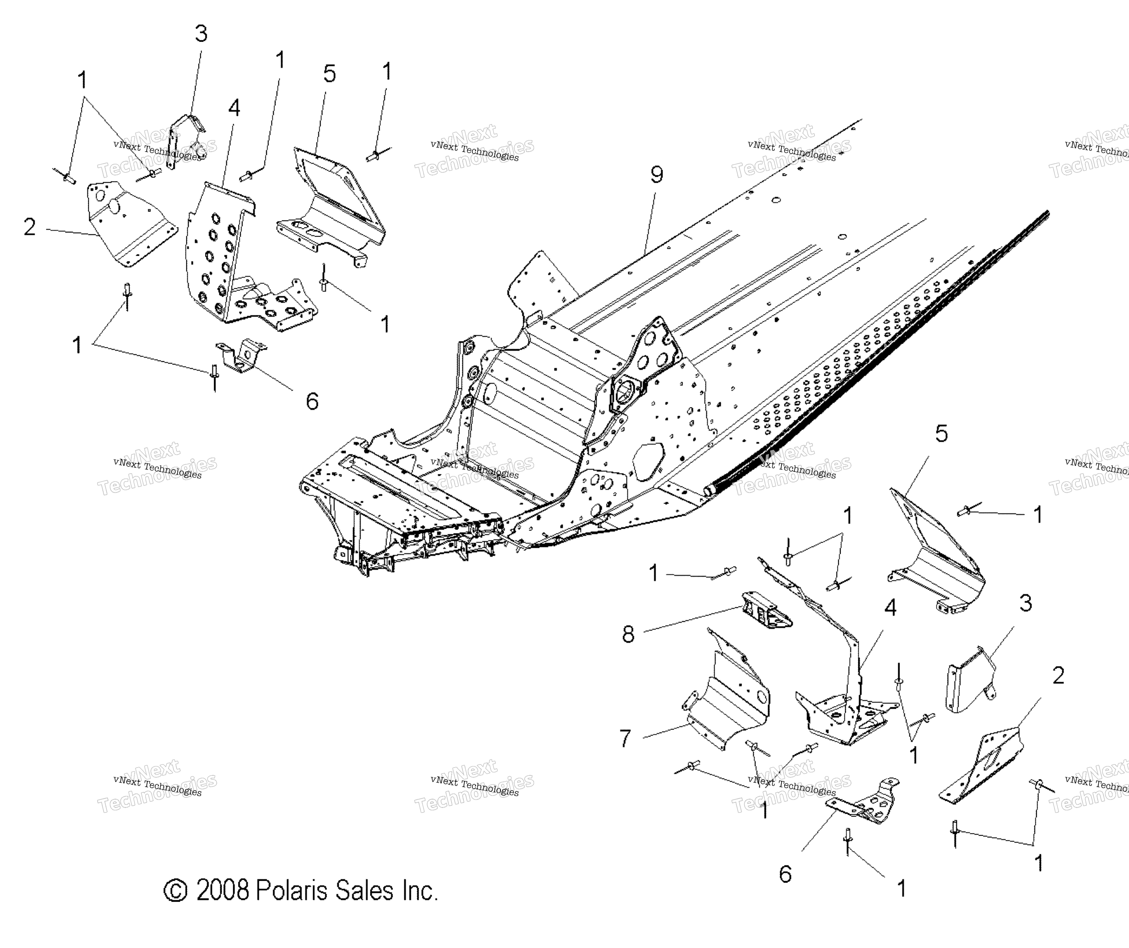 Chassis, узел & Footrests