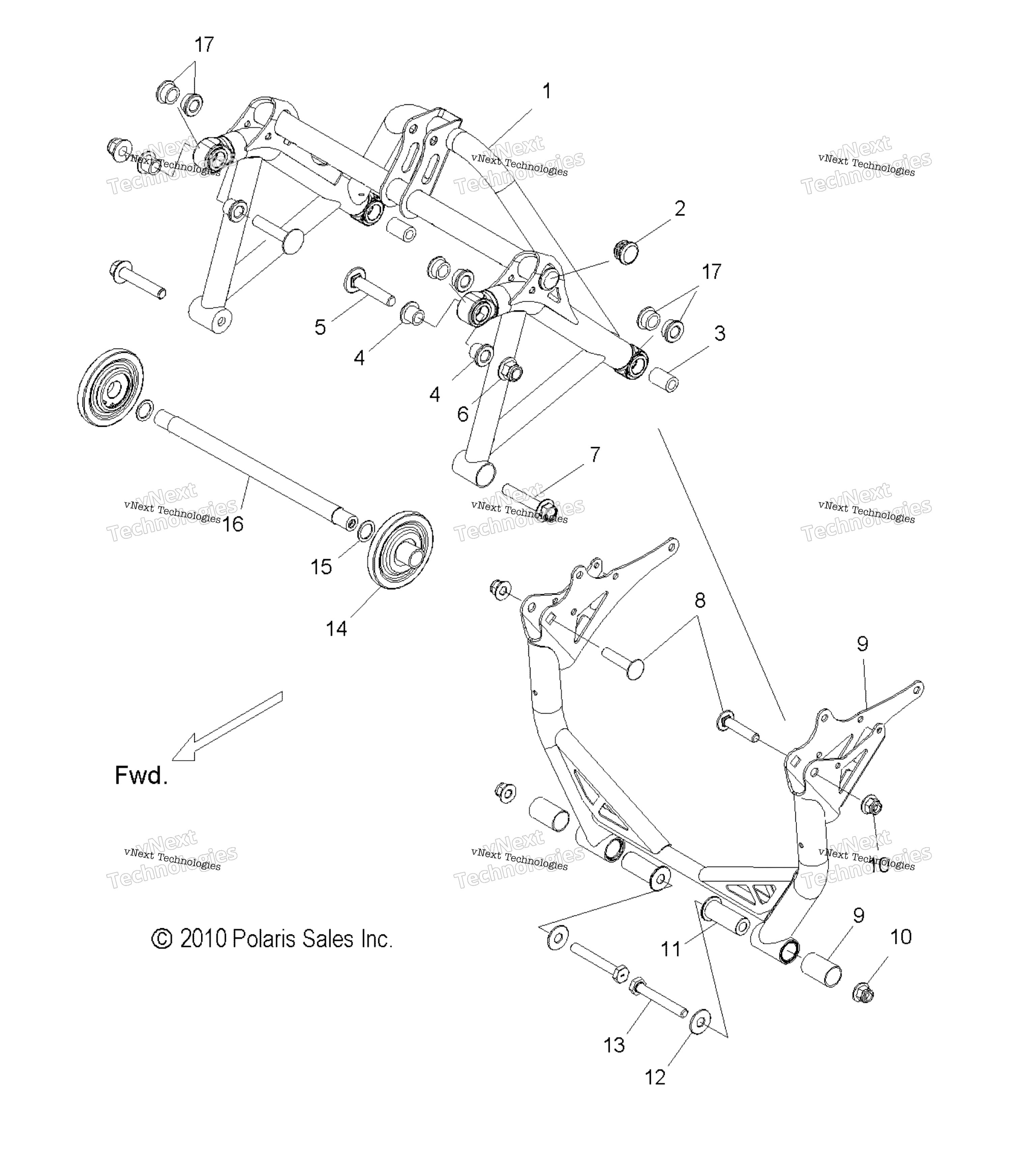 Suspension, Crank Asm., задний All Options