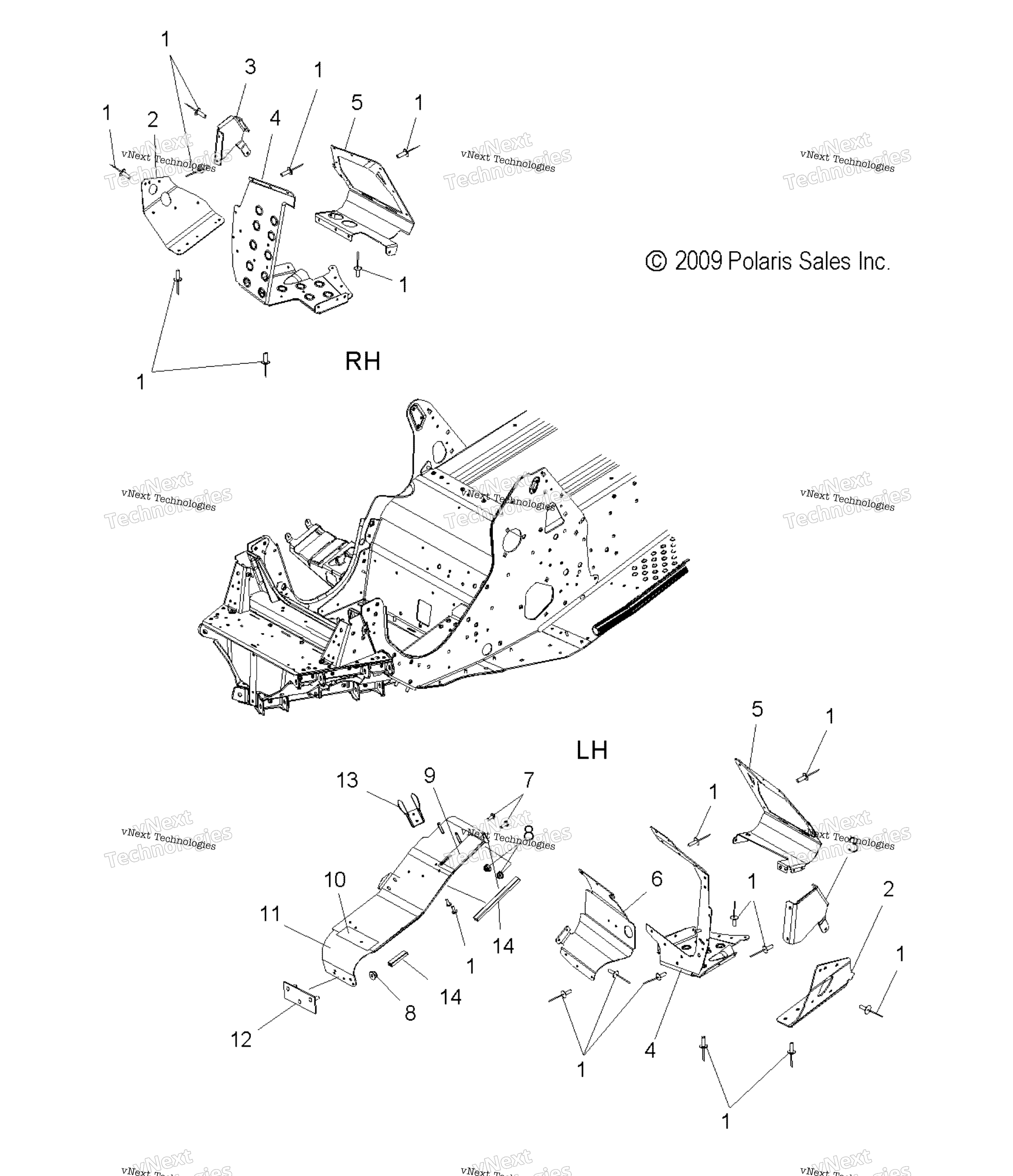 Chassis, Footrests & сцепление защита
