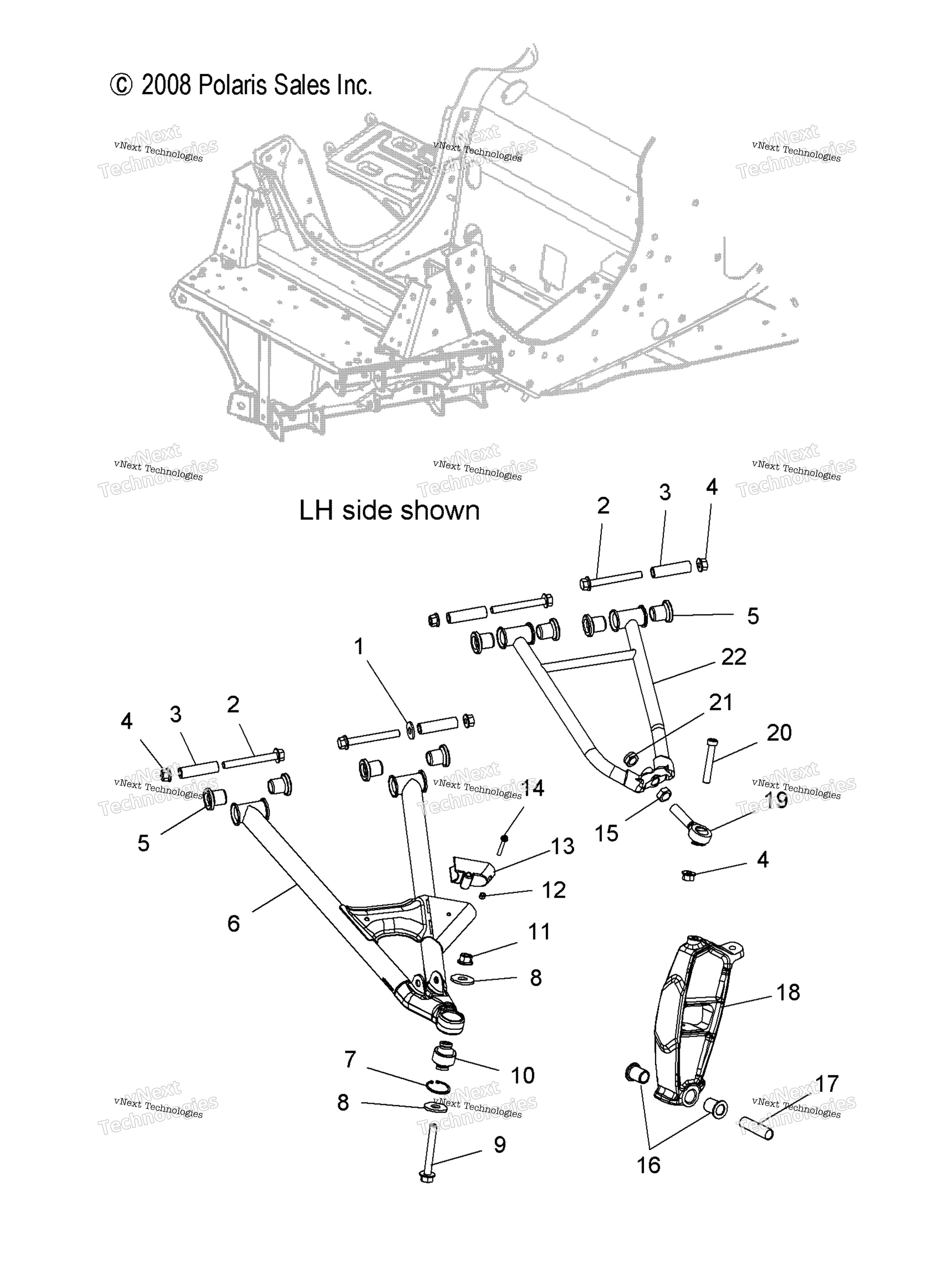 Suspension, Front, управление Arms & Spindle