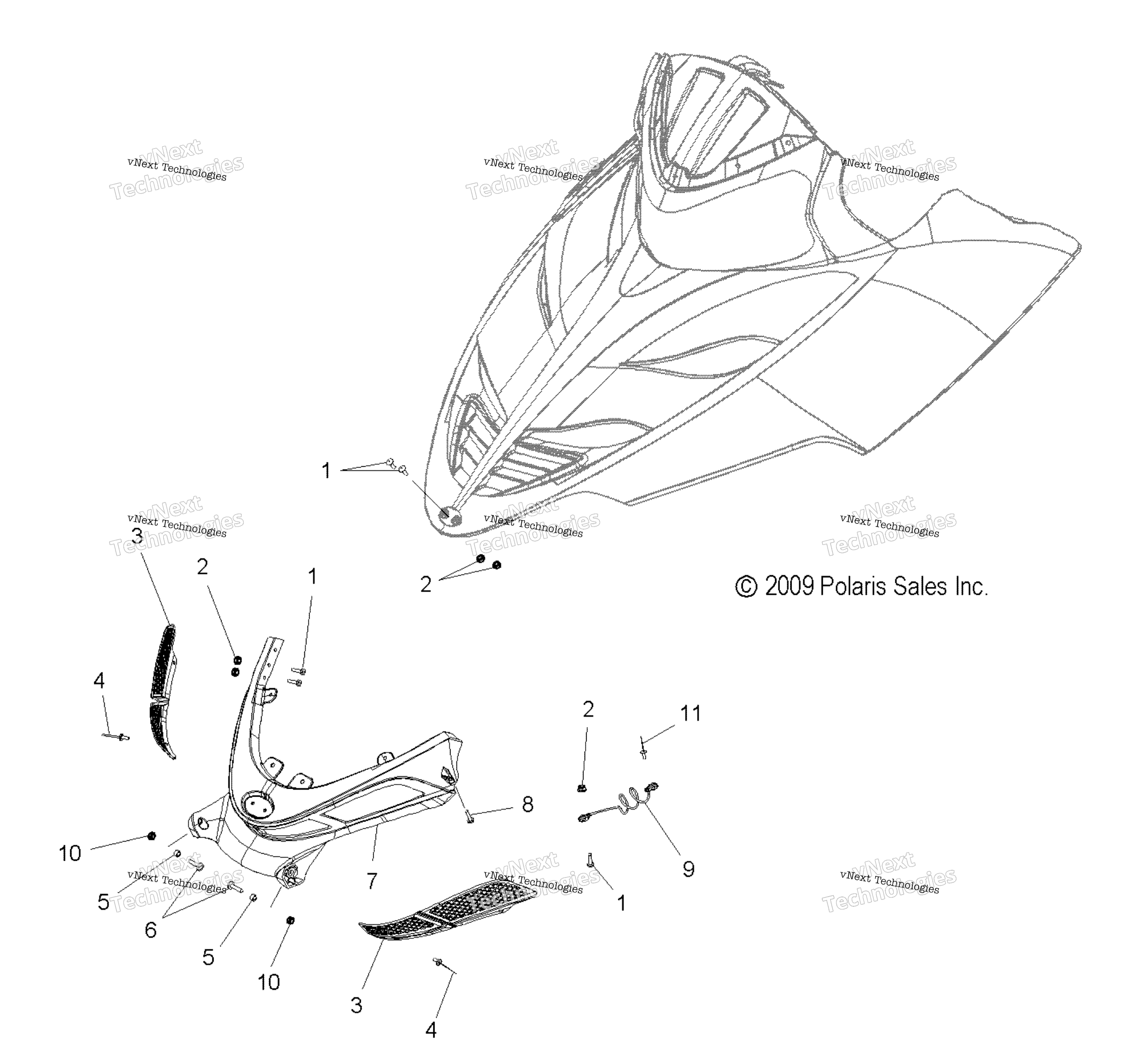 Body, Hood, передний Hinge Asm