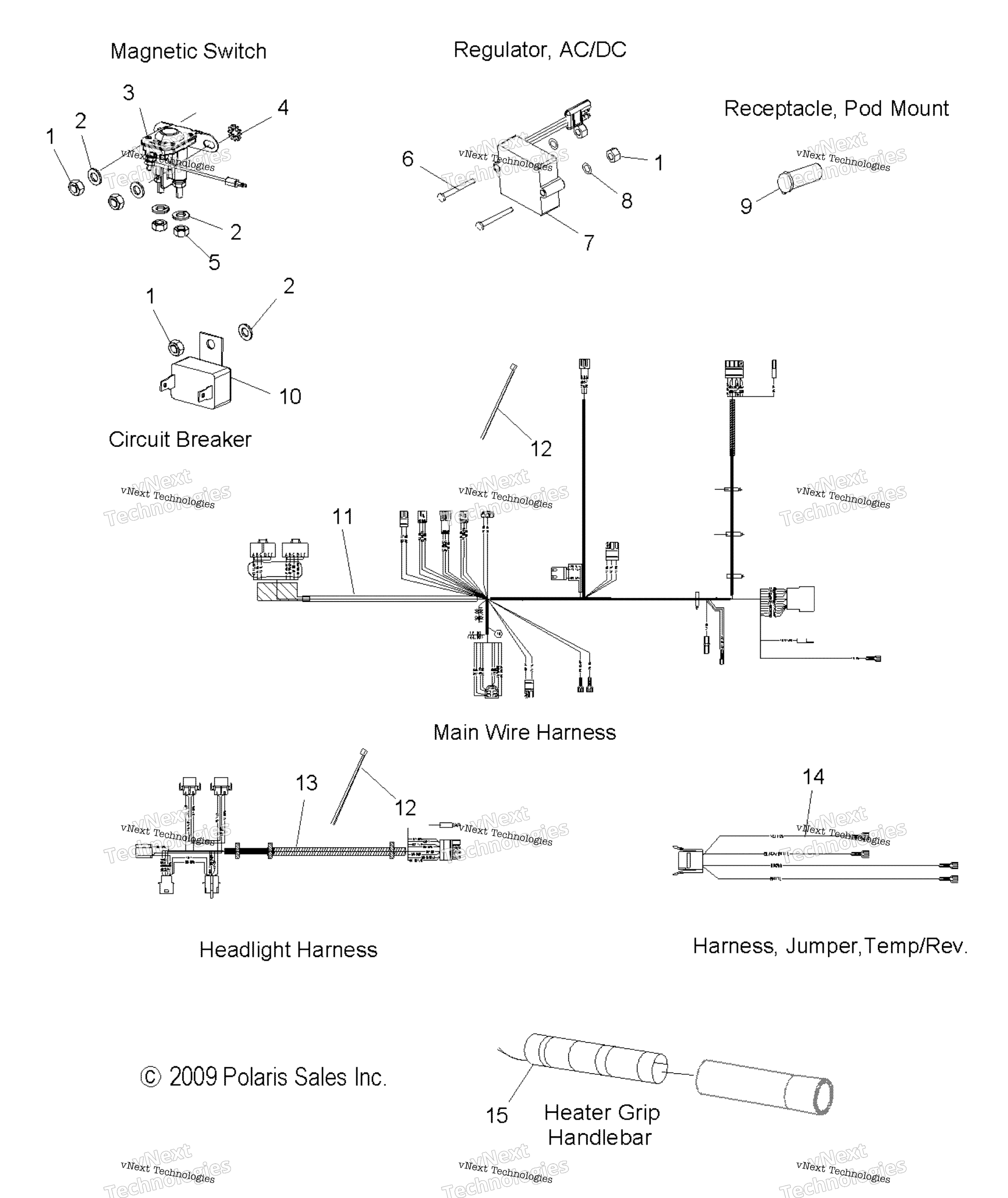 Electrical, провод Harnesses & Components