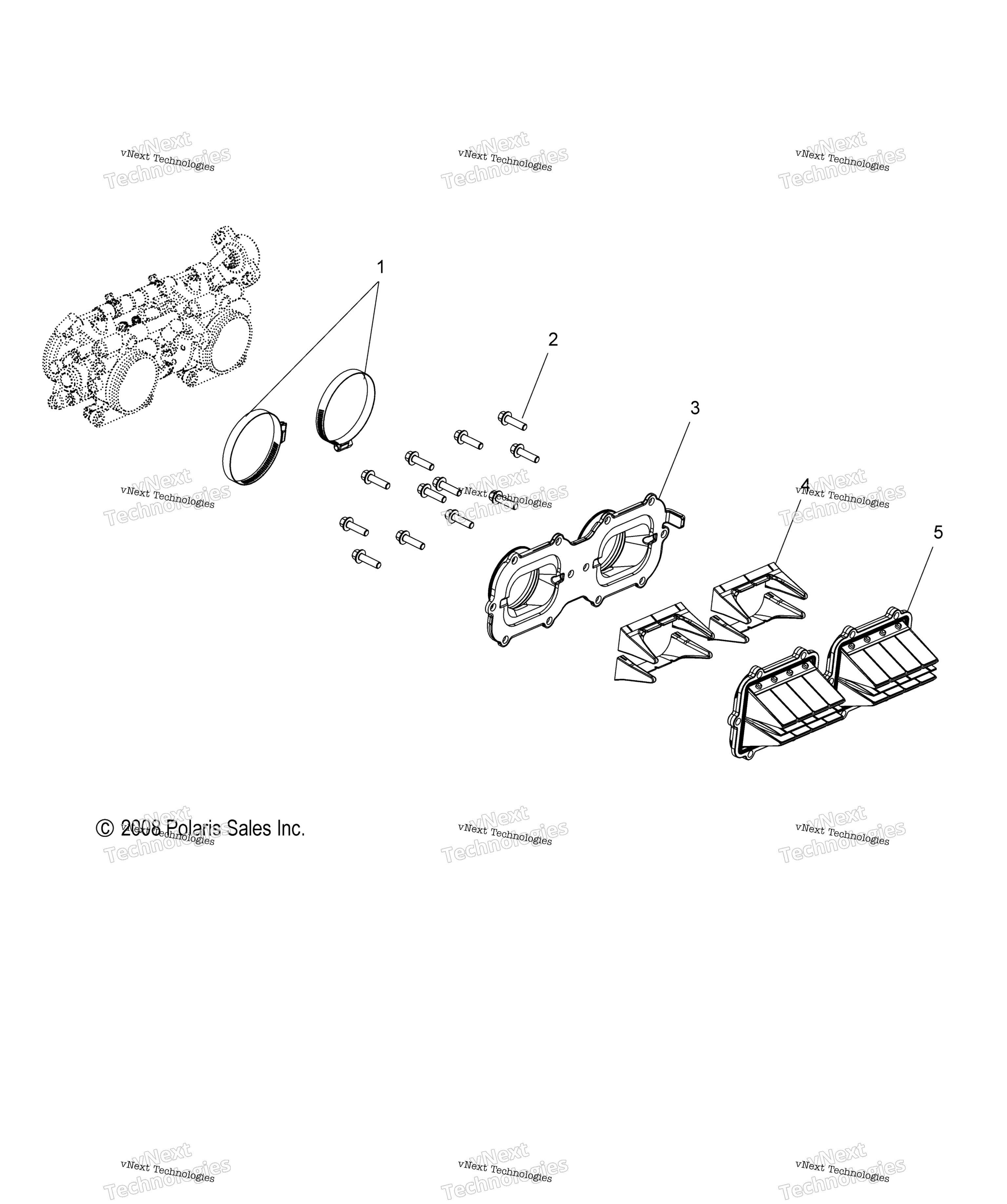 Engine, Reed клапан & Throttle кузов Adaptor All Options