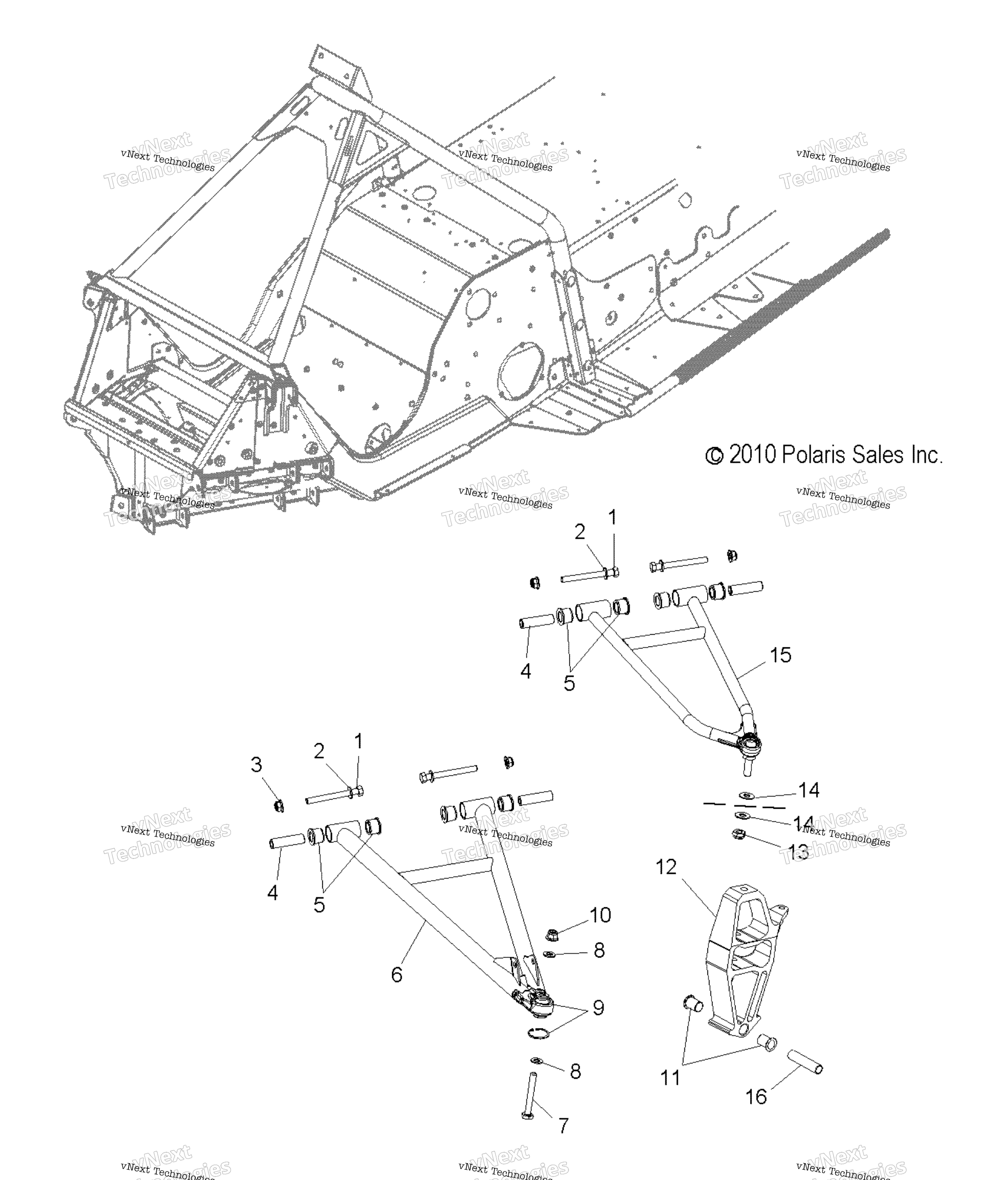 Suspension, Front, управление Arms & Spindle