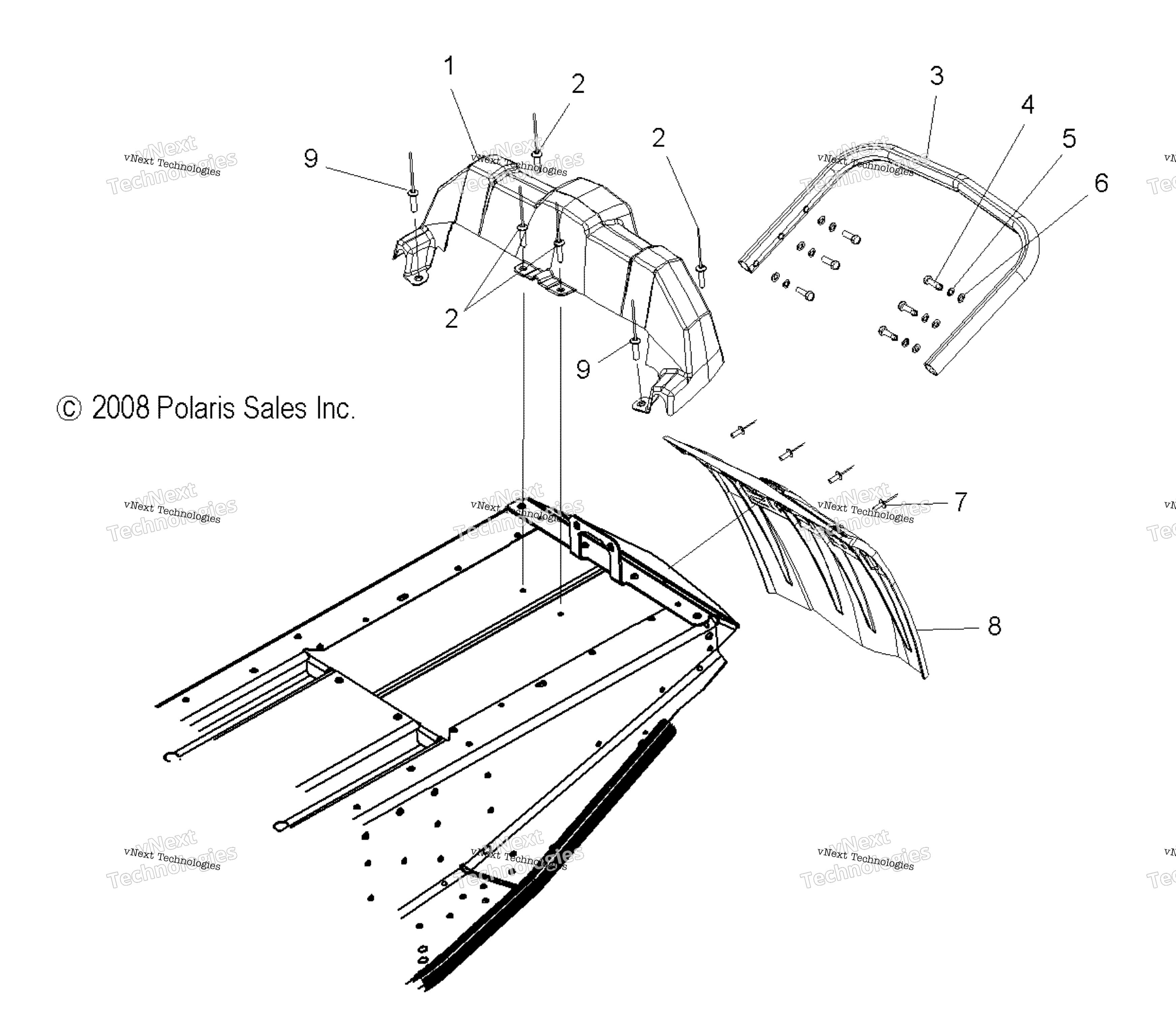 Body, задний Bumper, Snowflap, & Taillight Housing