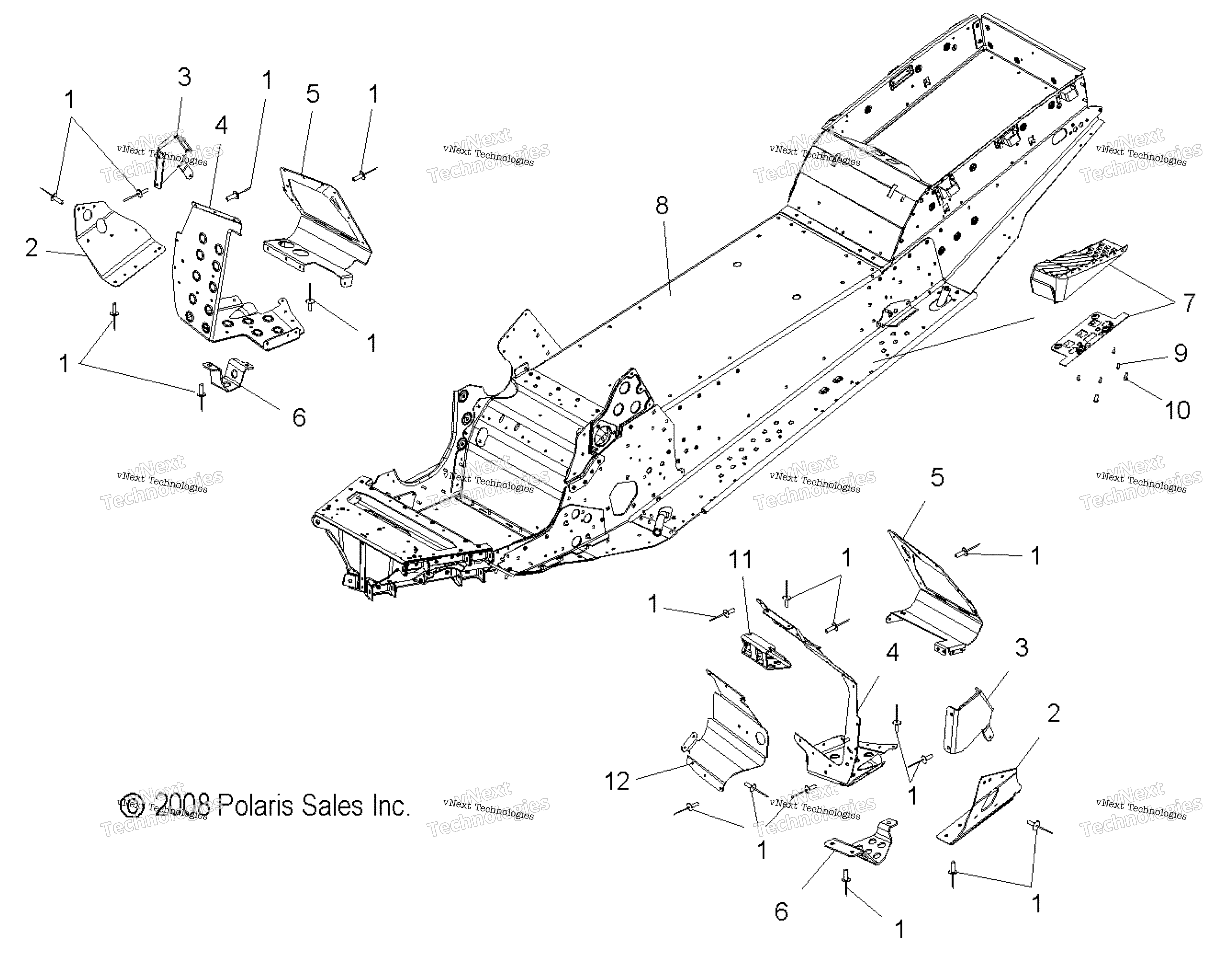 Chassis, узел & Footrests