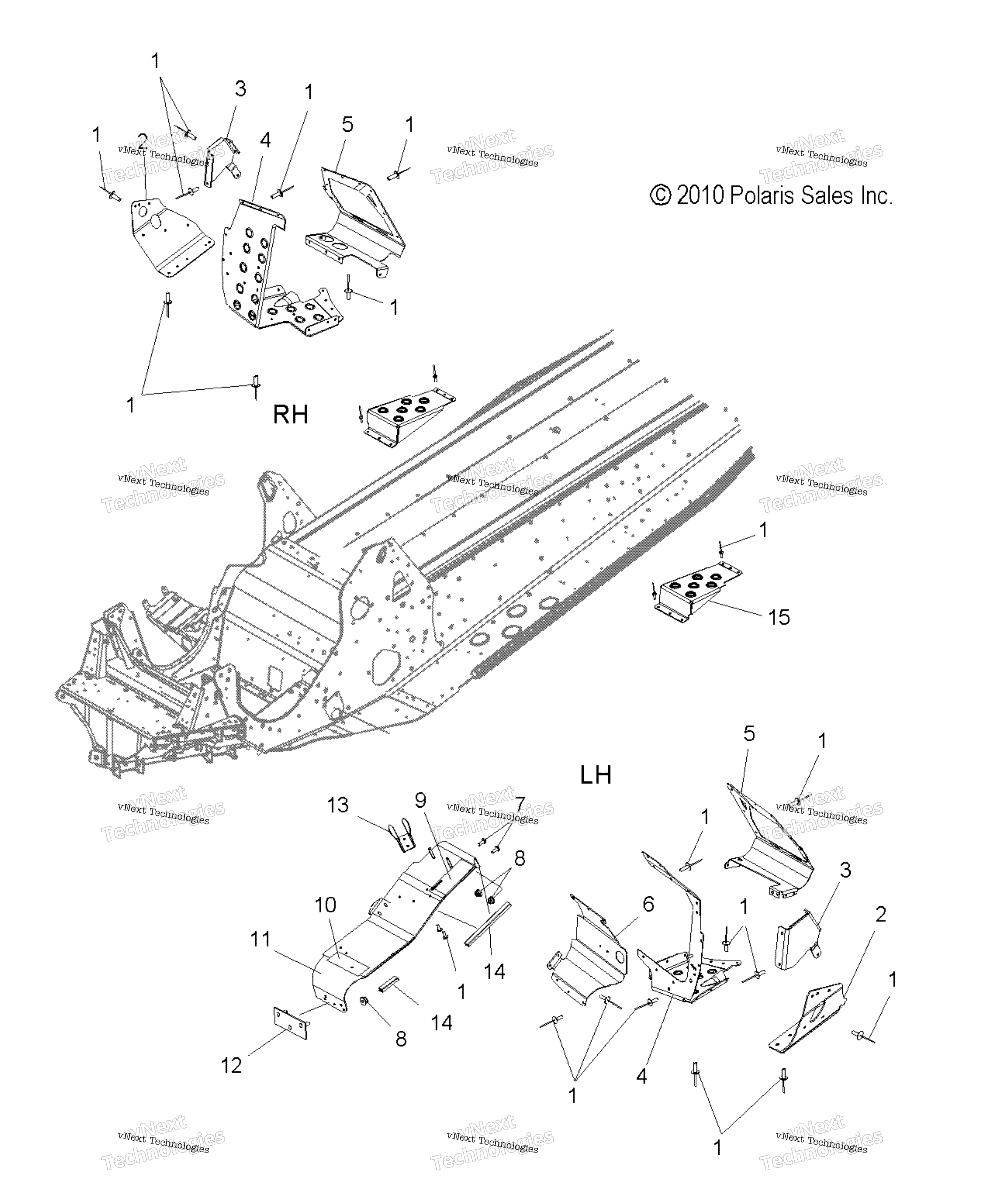 Chassis, Footrests & сцепление защита