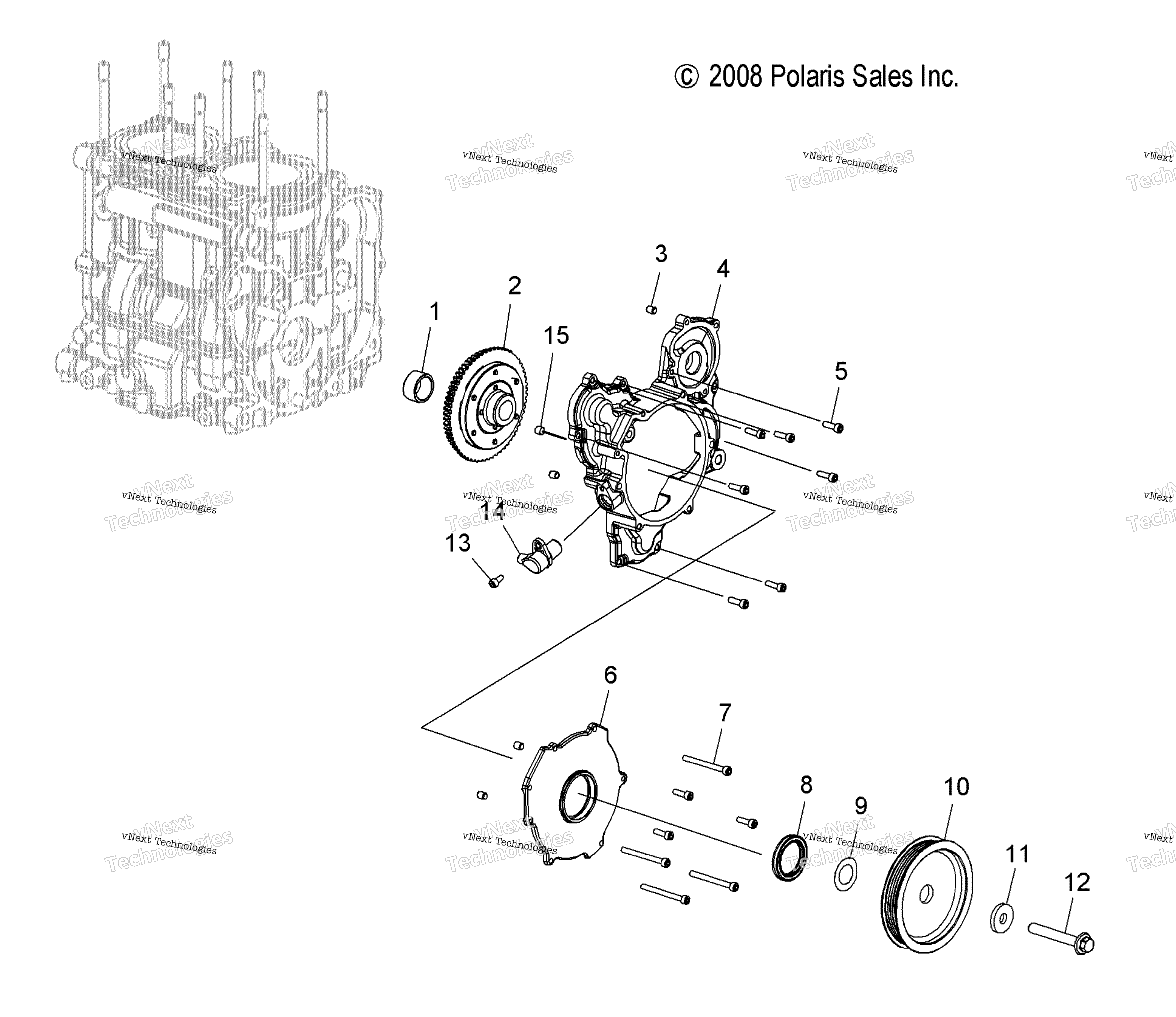 Engine, привод передача & Pulley