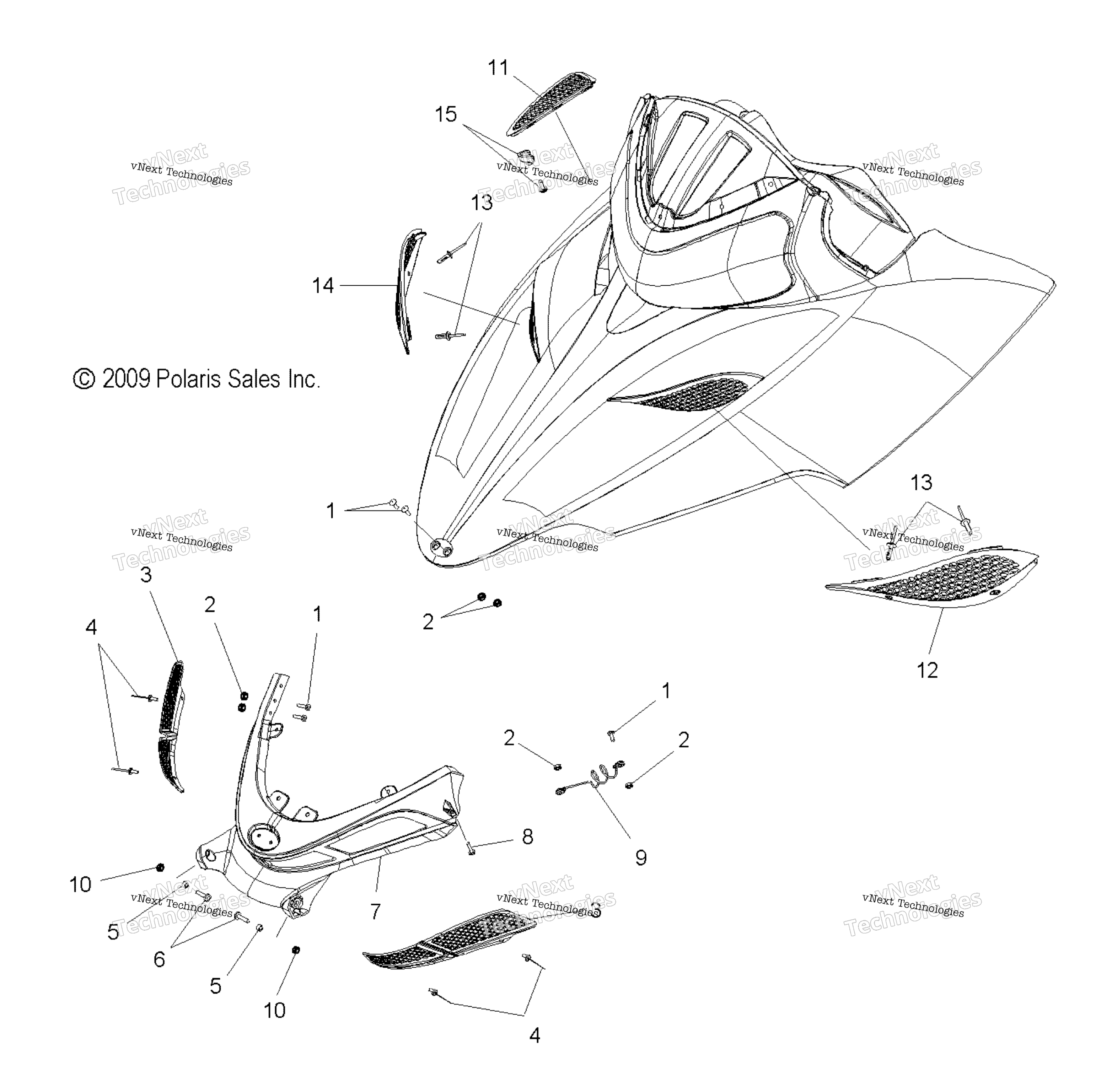 Body, Hood, передний Hinge Asm