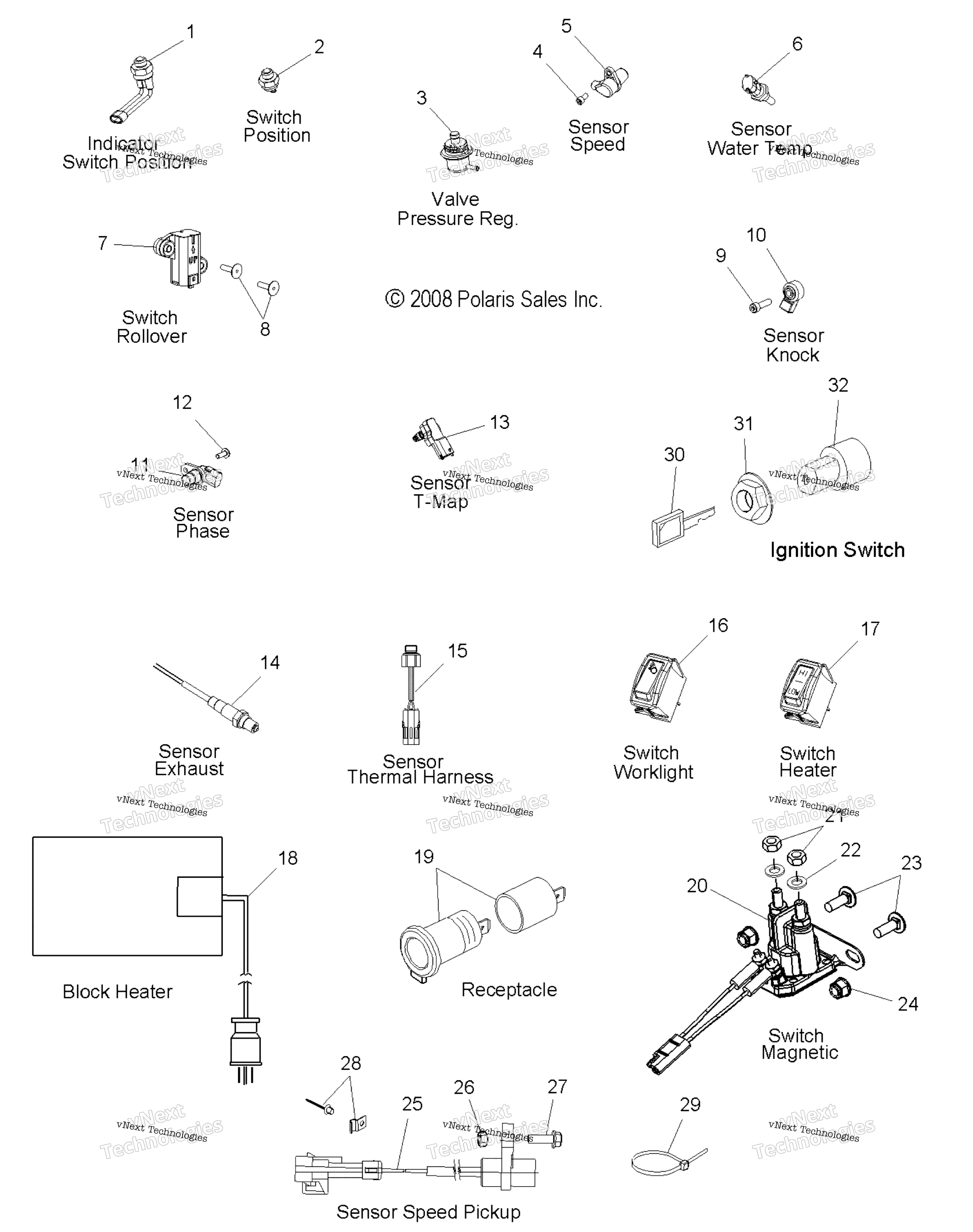 Electrical, Sensors & электрооборудование Components