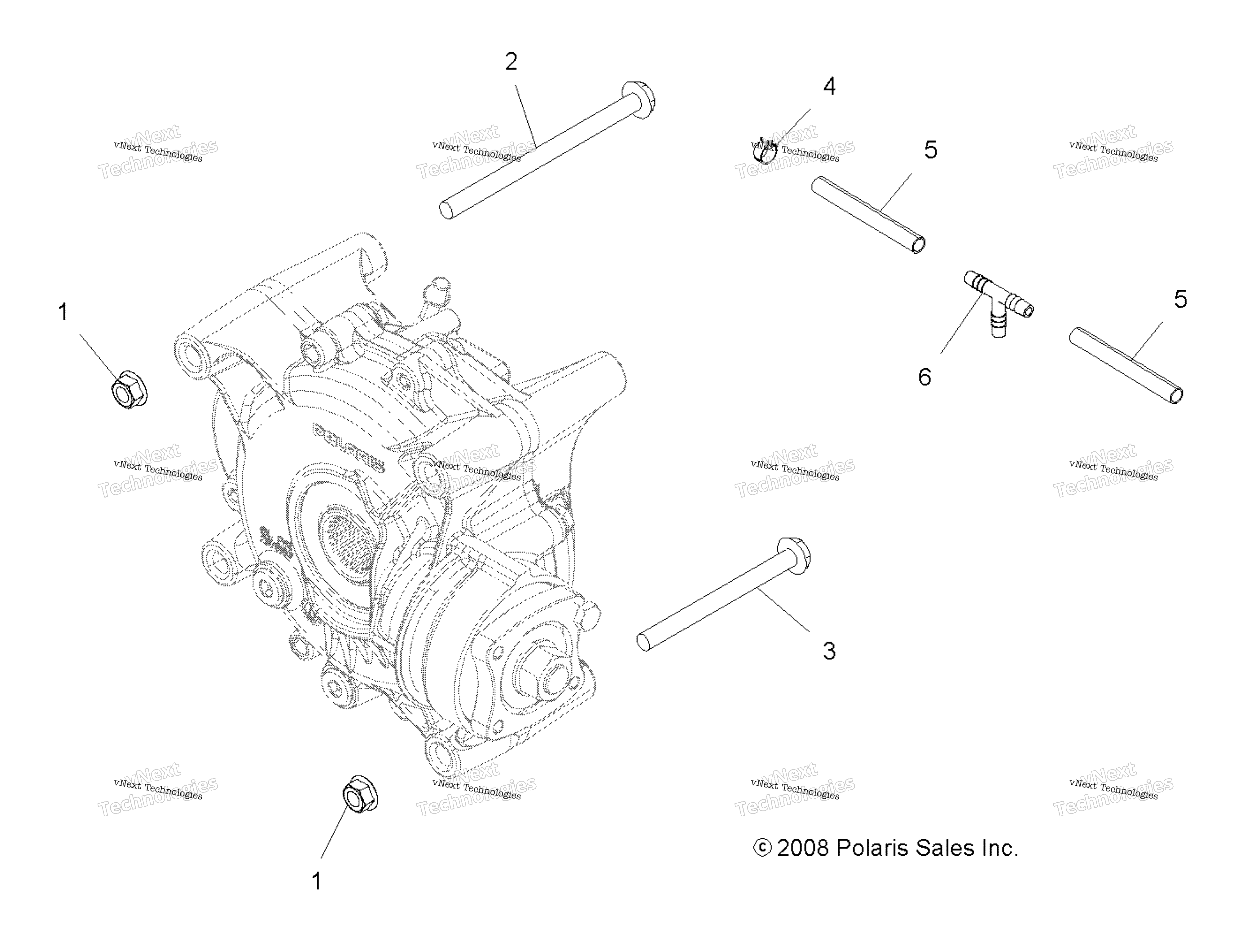 Привод Train, Gearcase Mounting, Rear