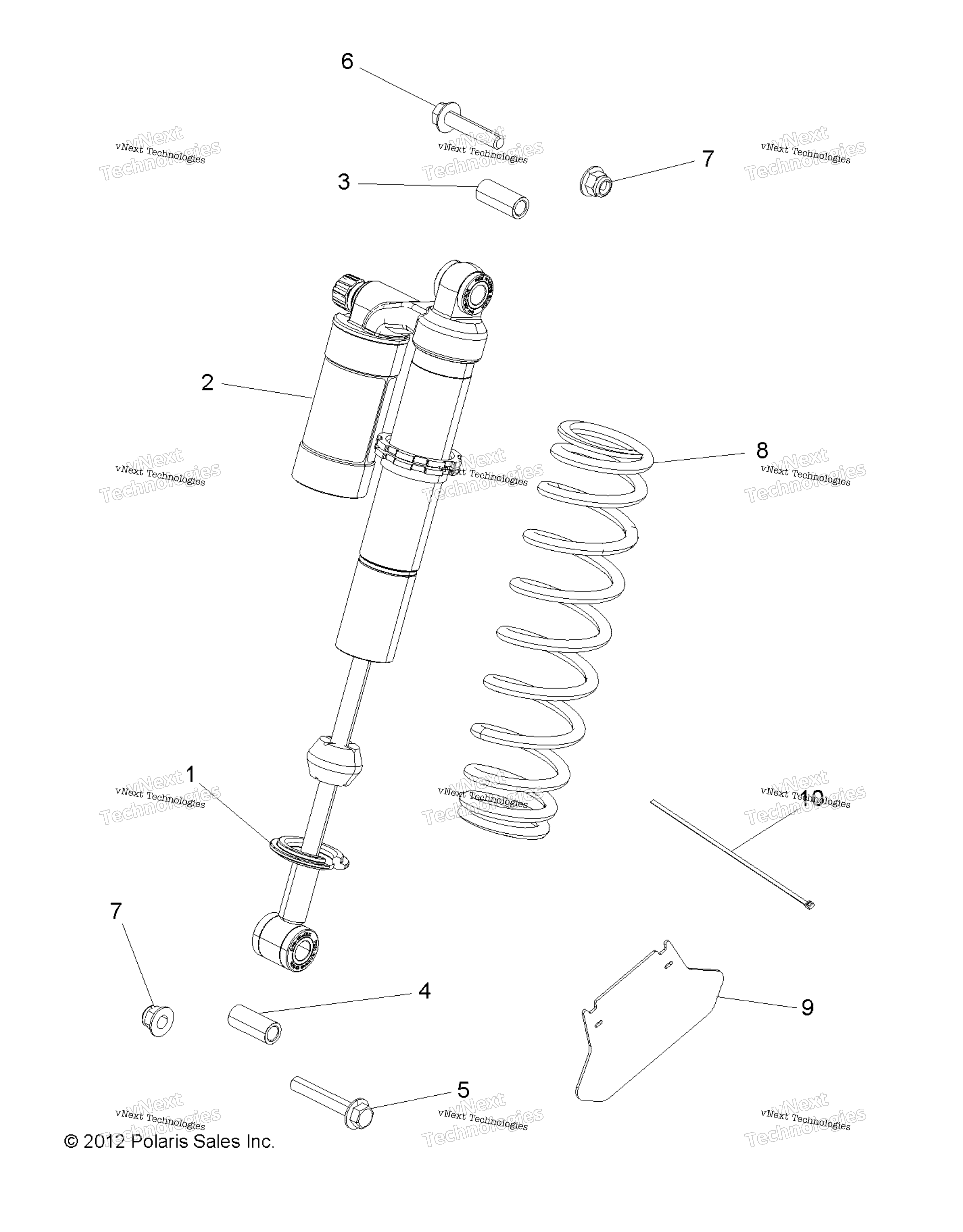 Suspension, Shock, Rear, крепление