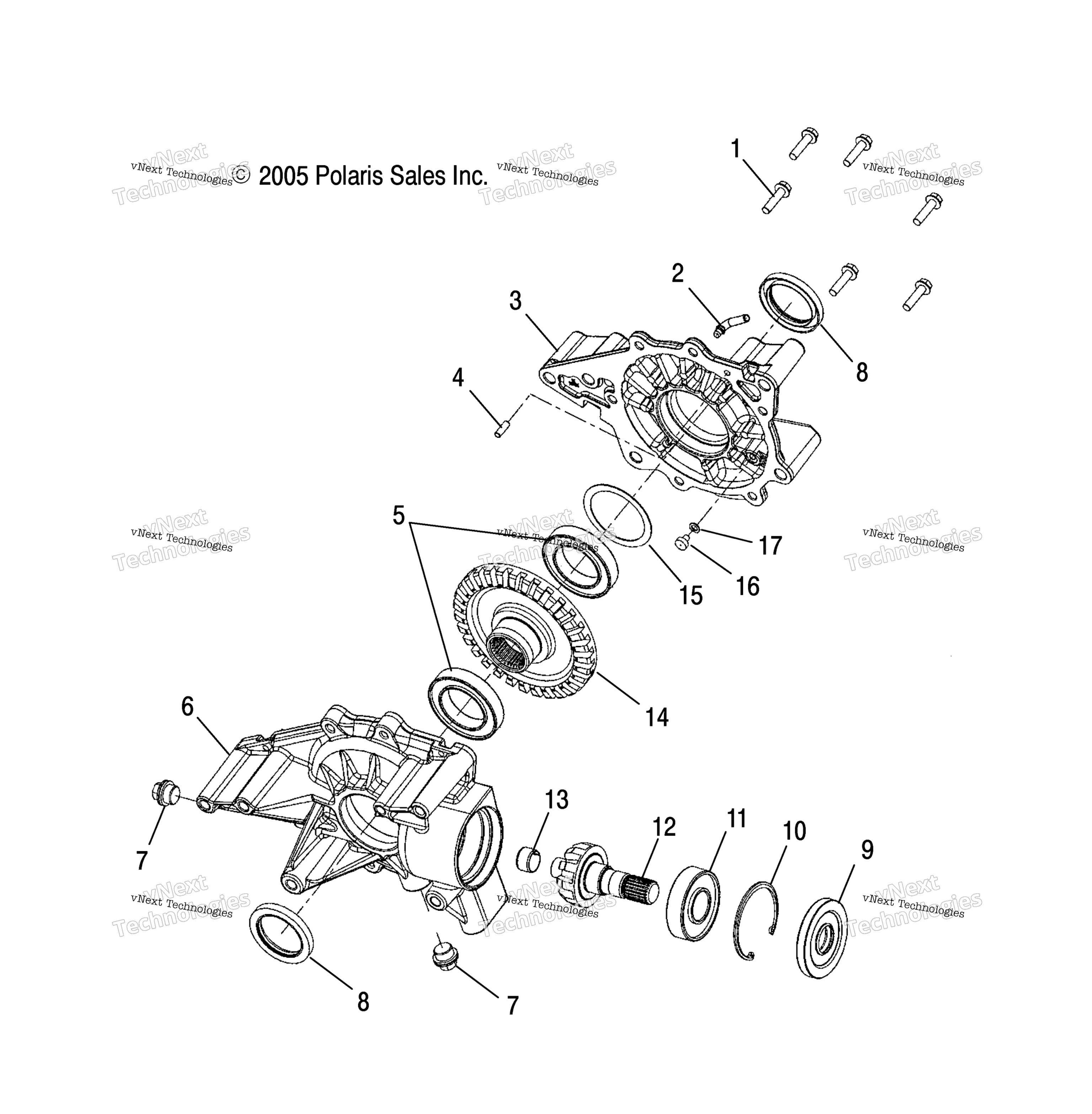 Привод Train, Rear Gearcase Internals