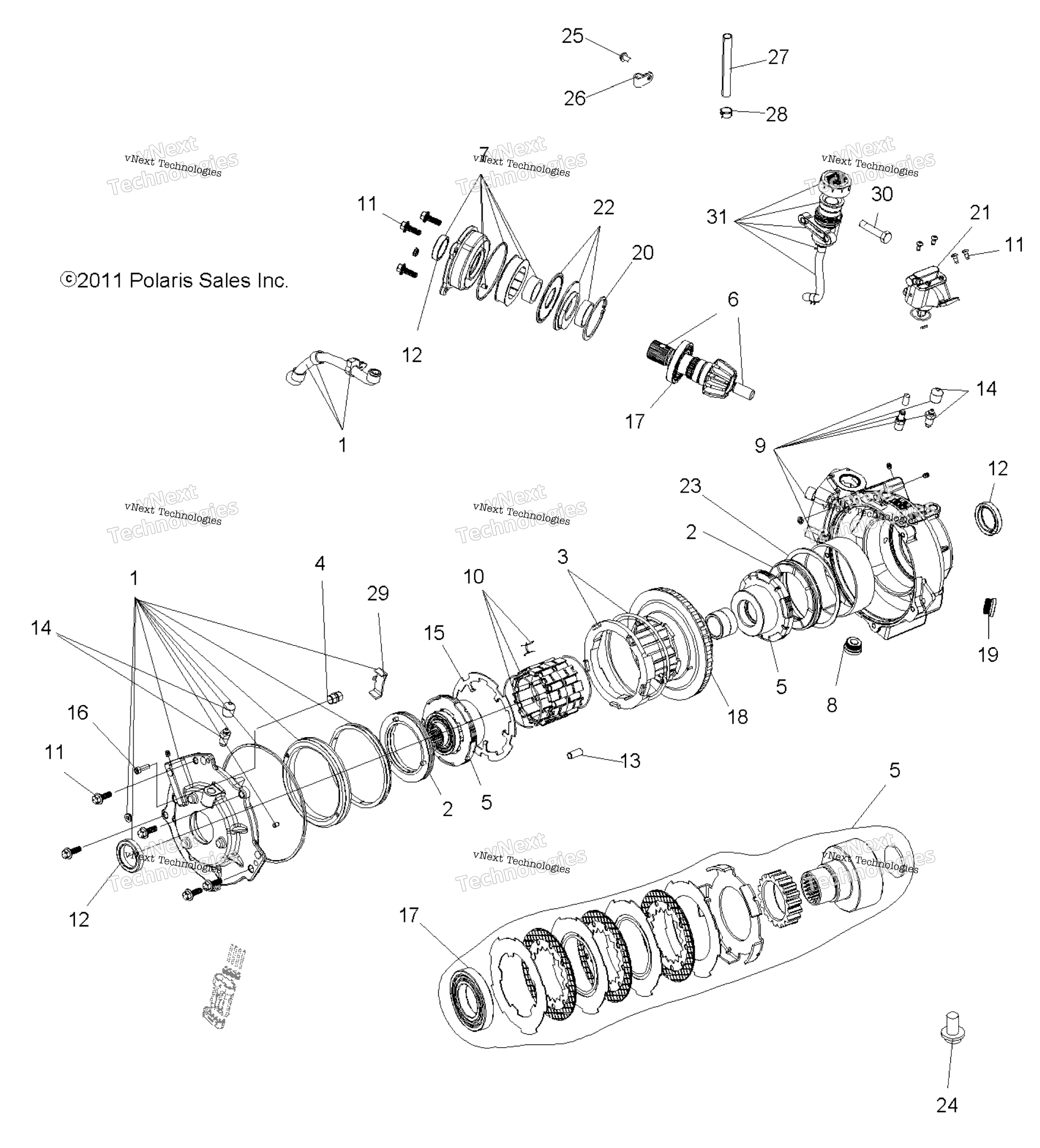 Трансмиссия, передний редуктор & Mounting