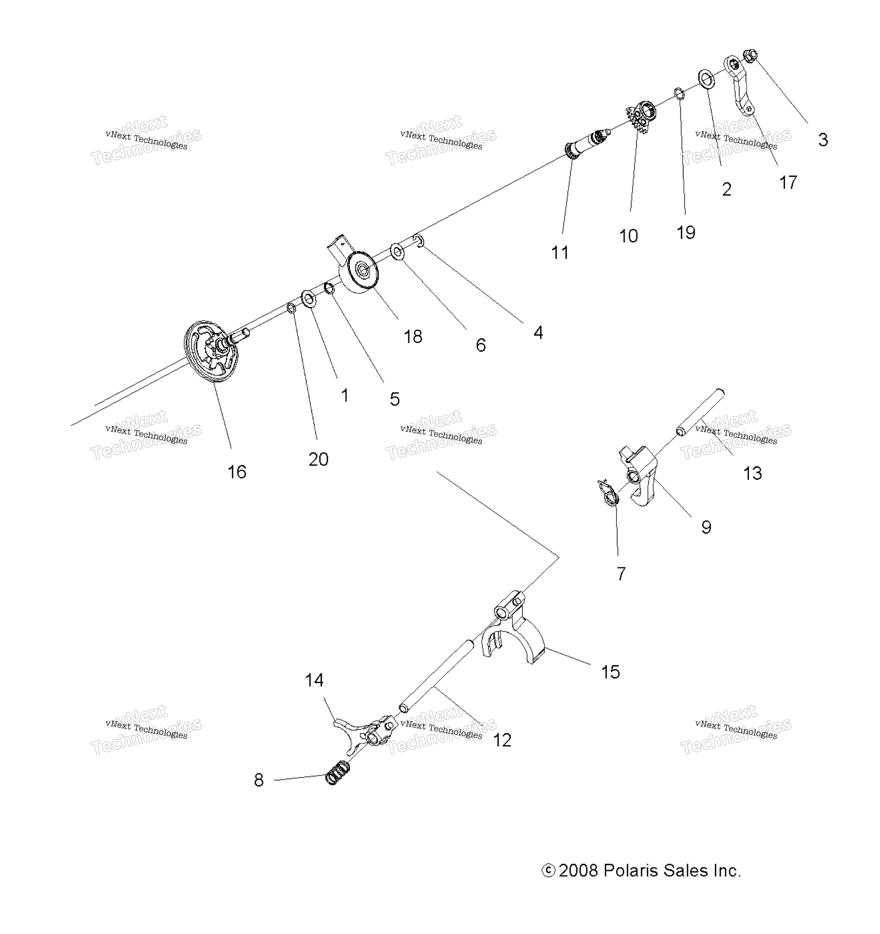Трансмиссия, главный редуктор Shift Forks