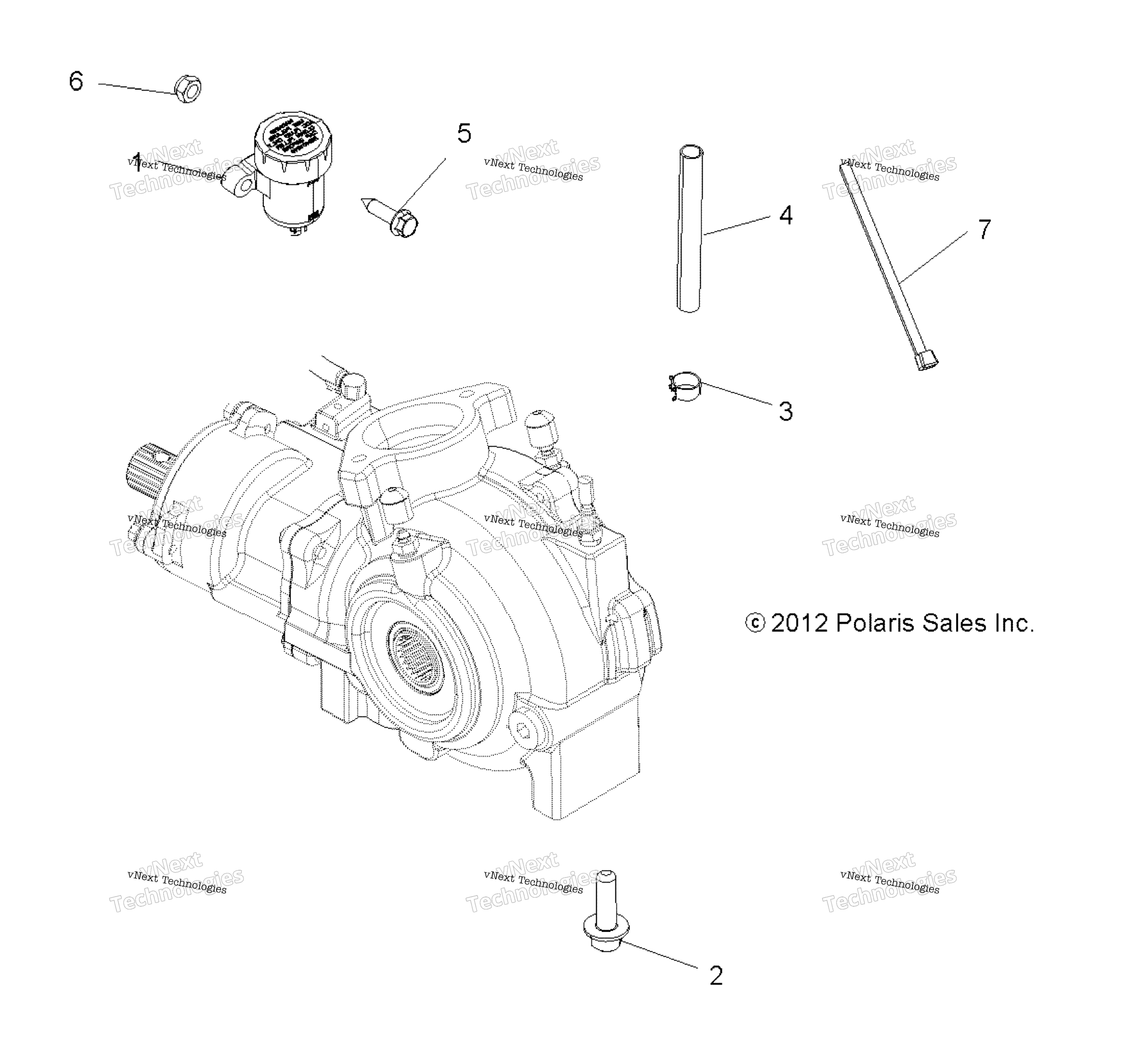 Привод Train, Gearcase Mounting, Front