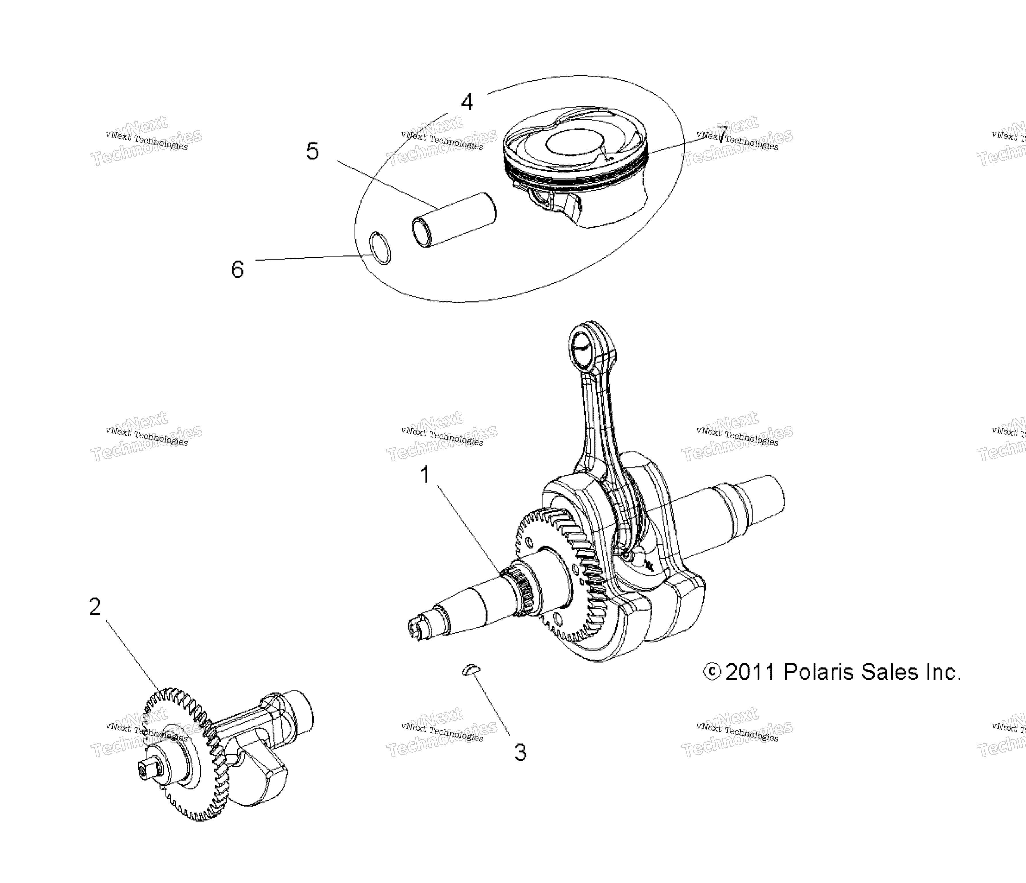 Engine, Crankshaft, поршень & Balance Shaft