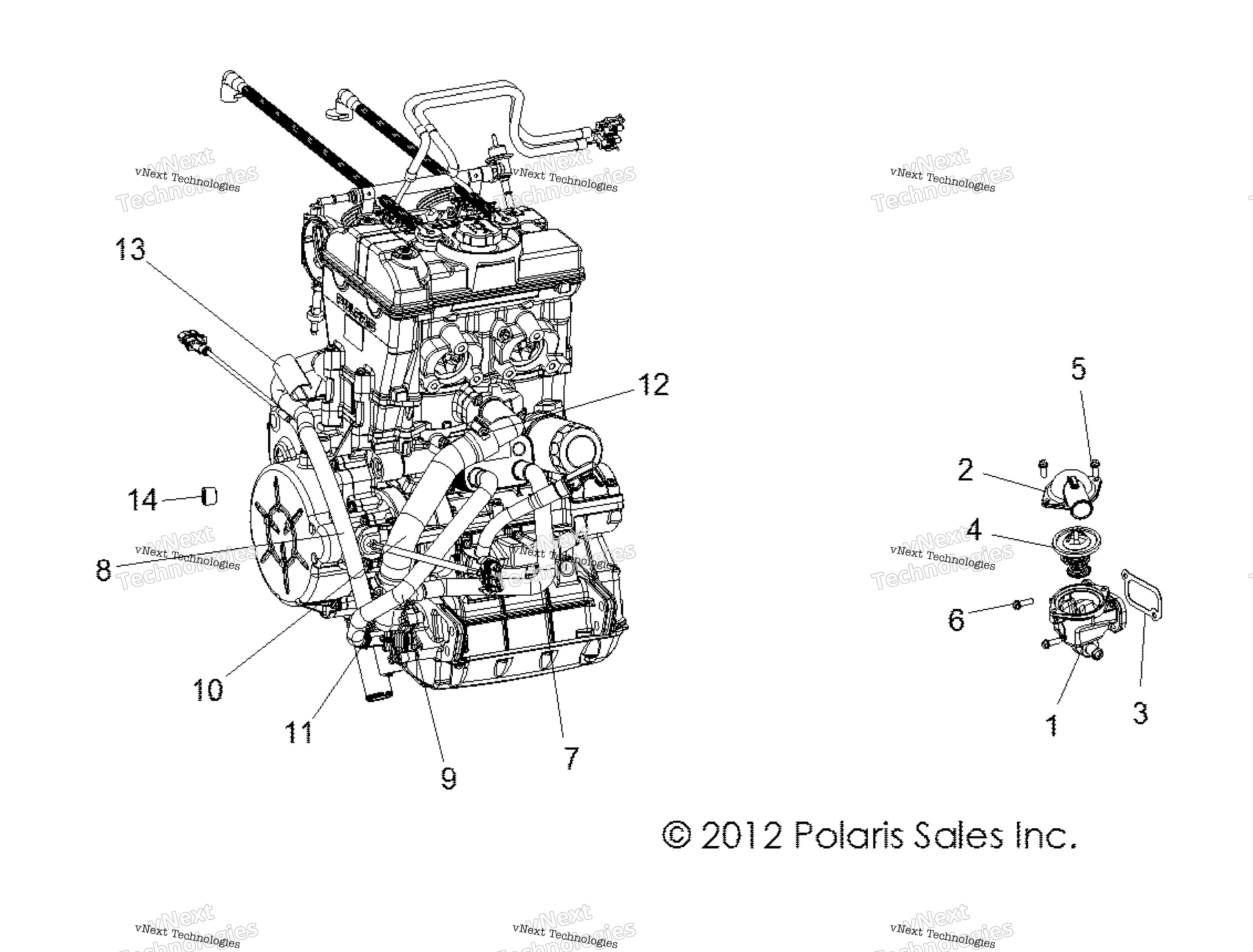 Engine, Cooling, Thermostat и Bypass