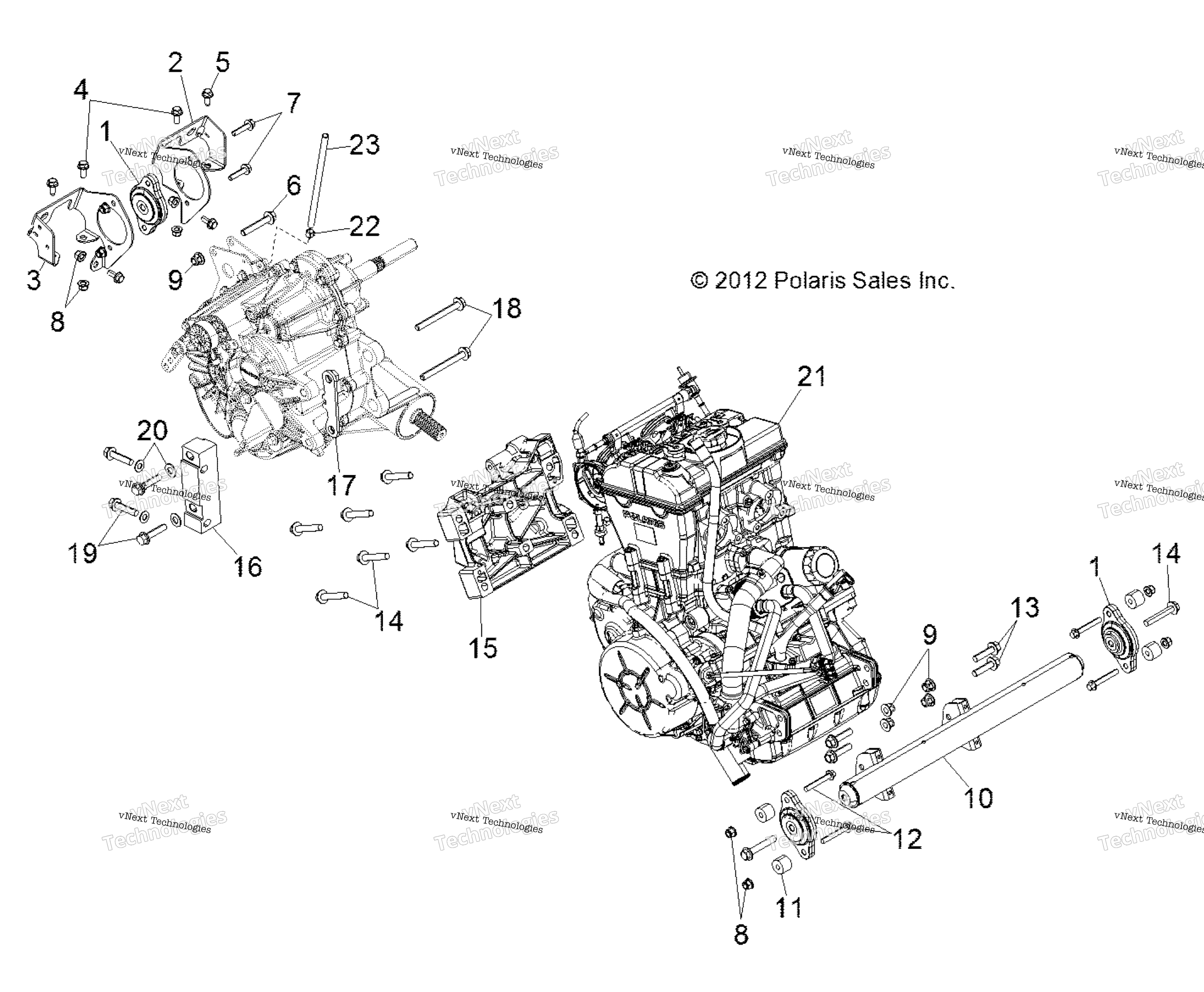 Engine, трансмиссия крепление