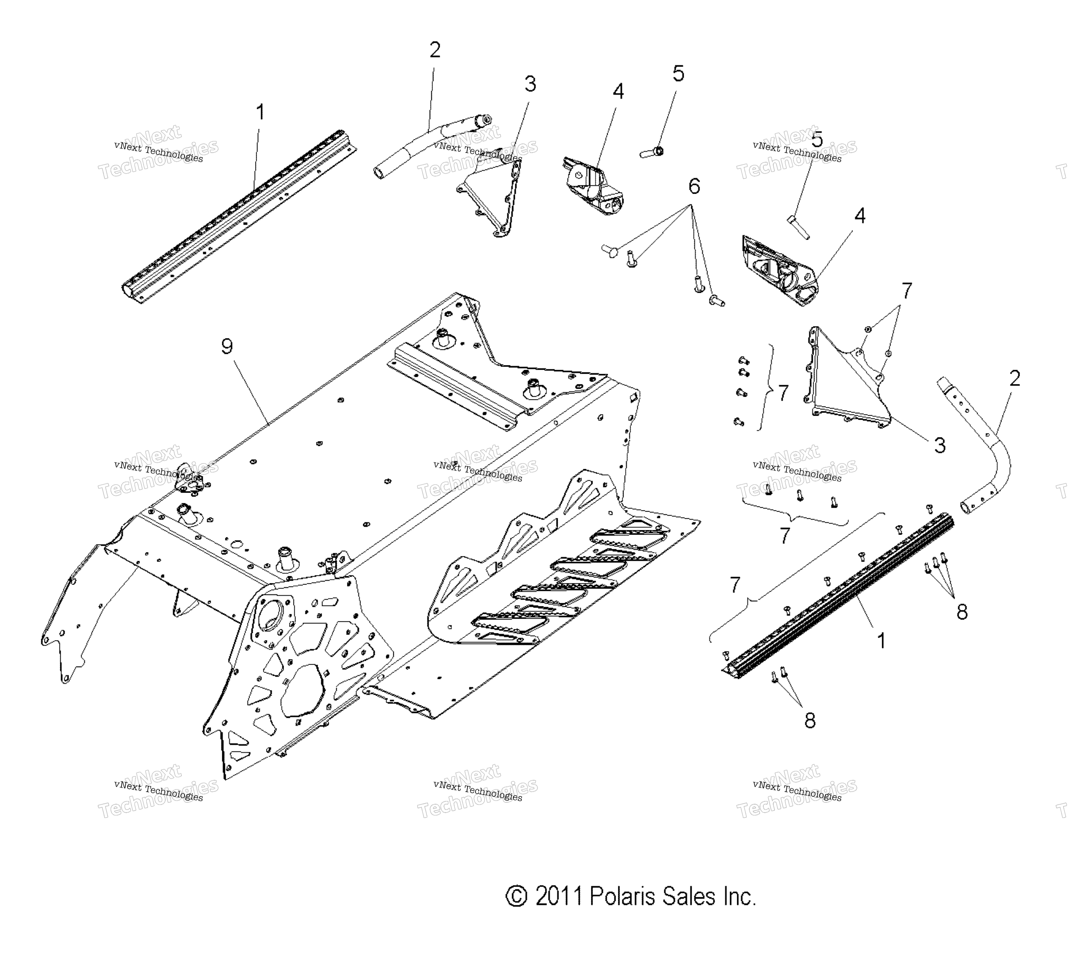Chassis, Tunnel & задний Asm