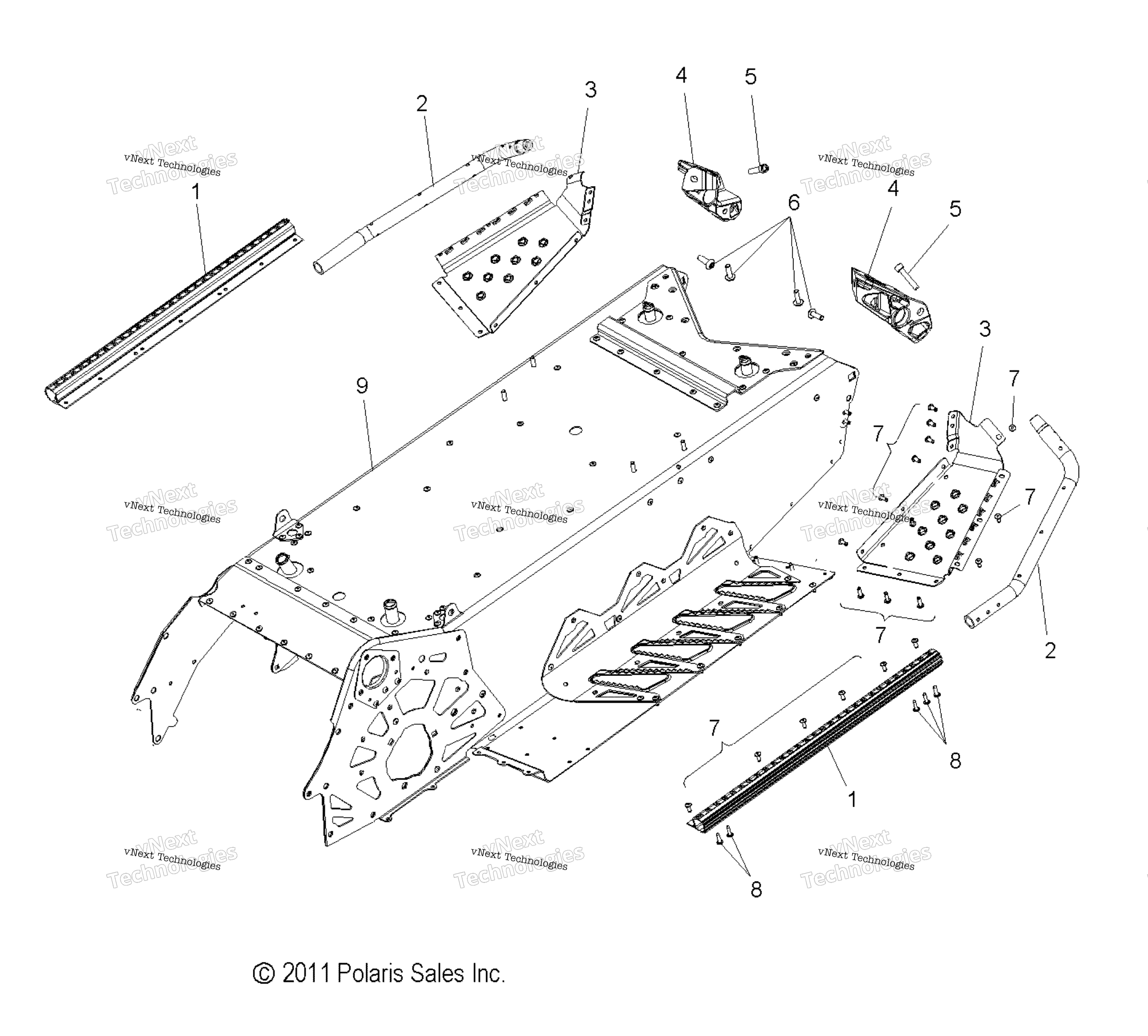 Chassis, Tunnel & задний Asm