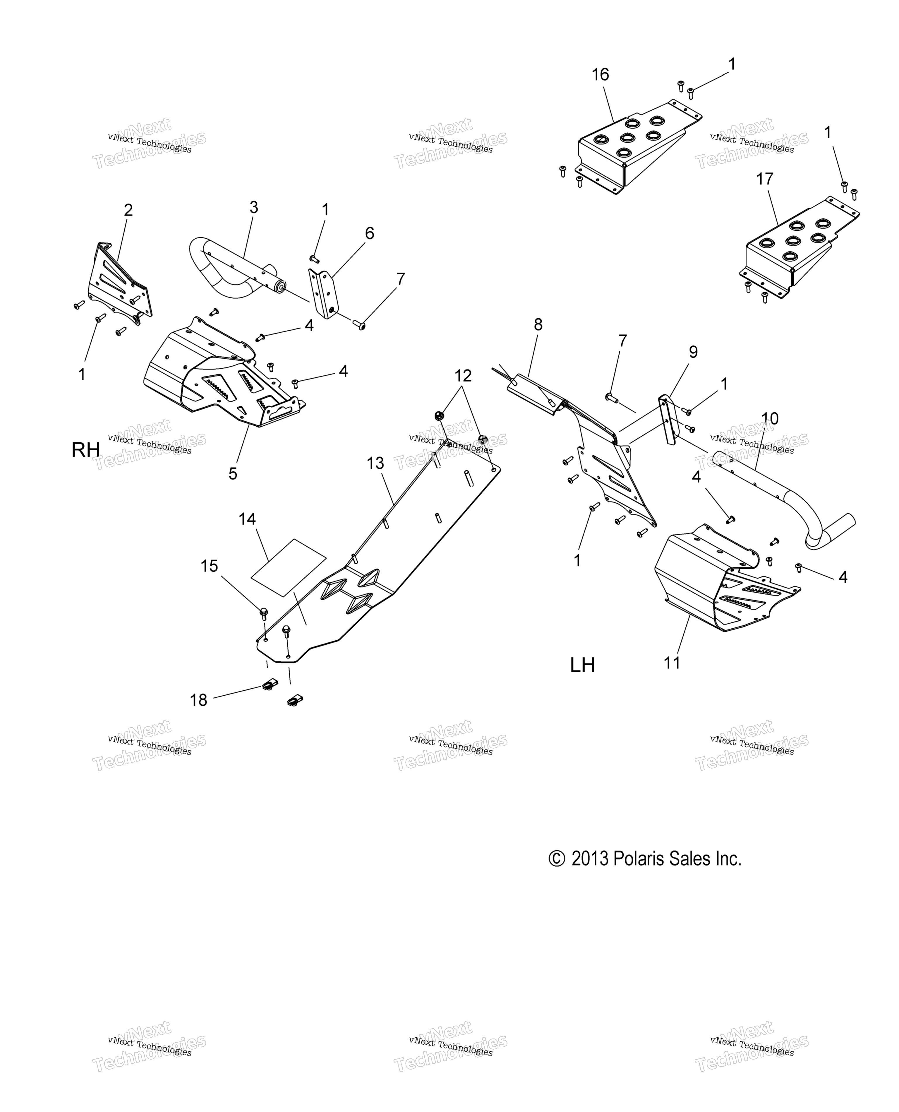 Chassis, сцепление защита & Footrests