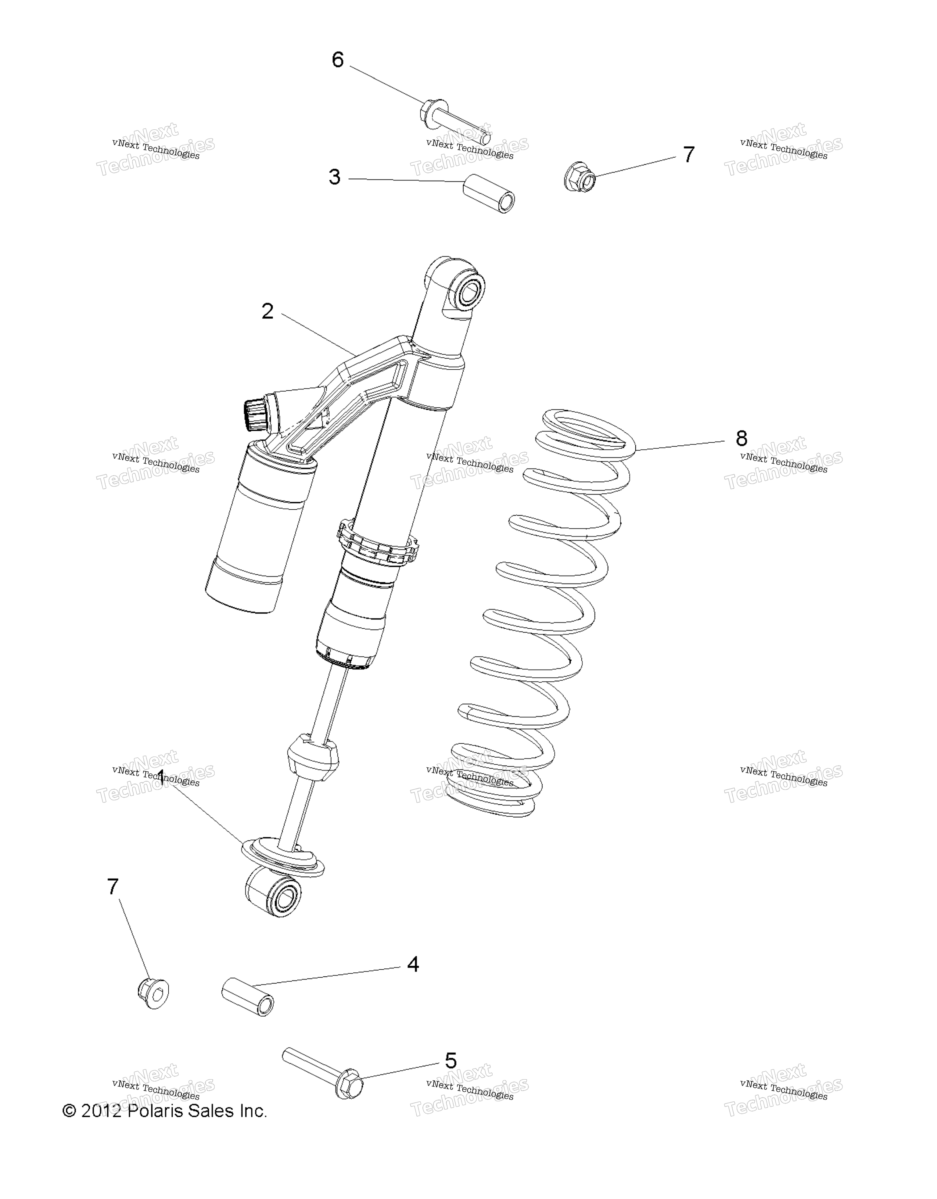 Suspension, Shock, Rear, крепление