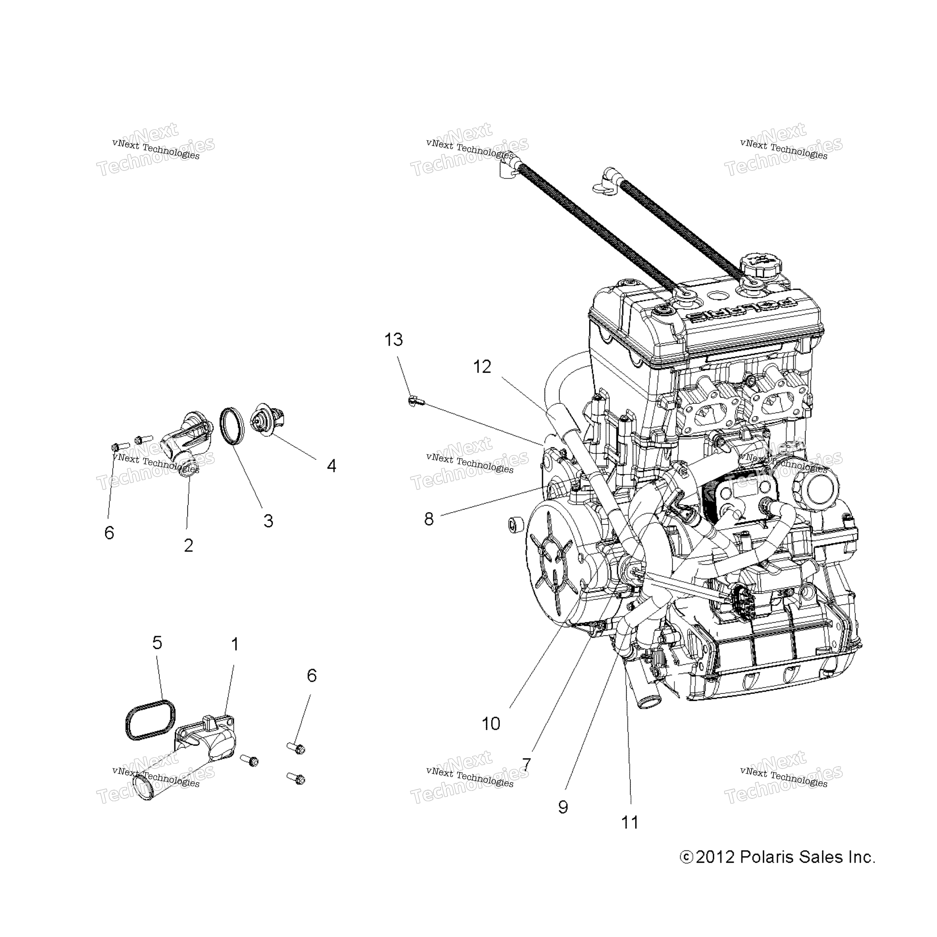 Engine, Cooling, Thermostat & Bypass All опции