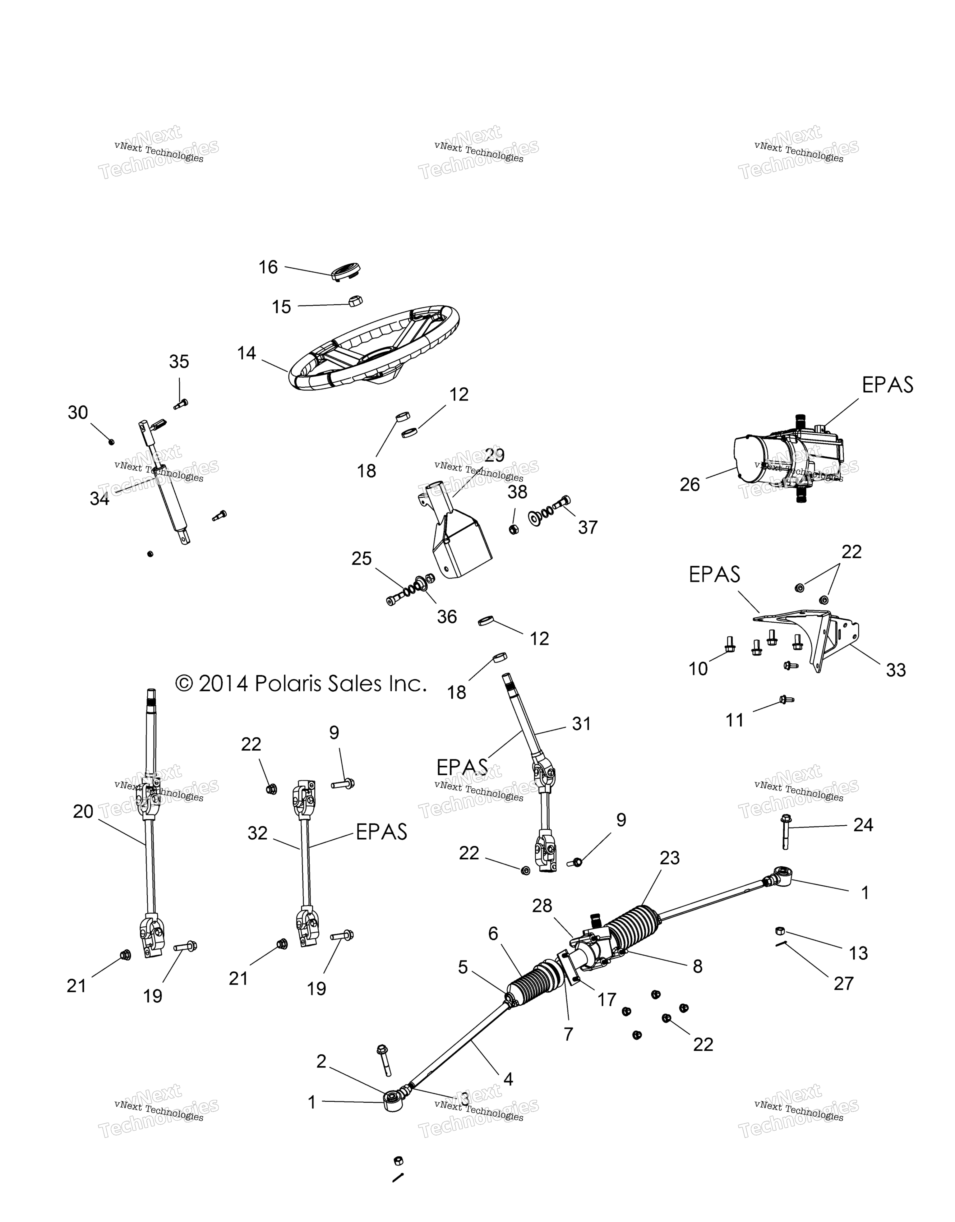 Steering, рулевое управление Asm. All Options