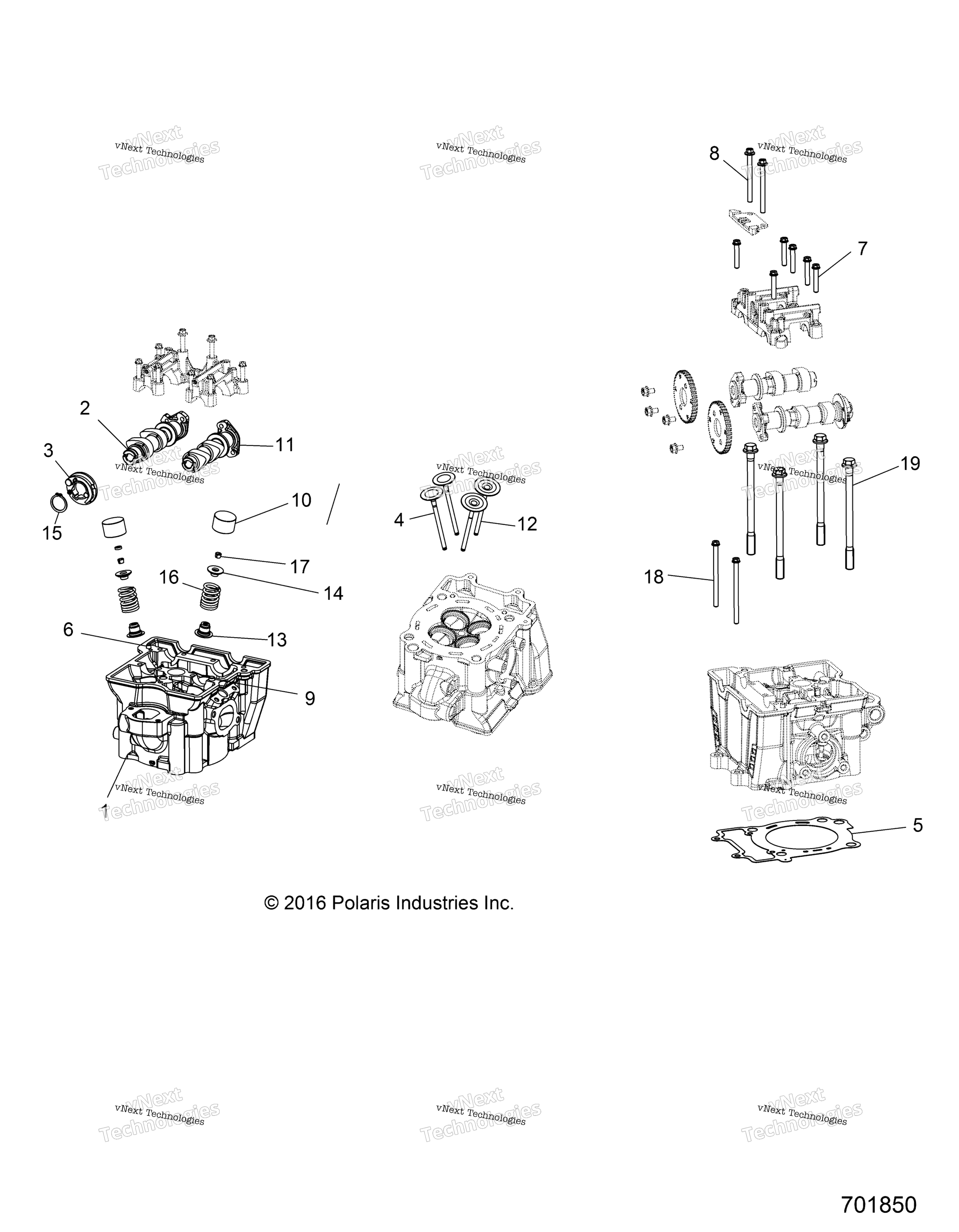 Двигатель, цилиндр Head, Cams & Valves