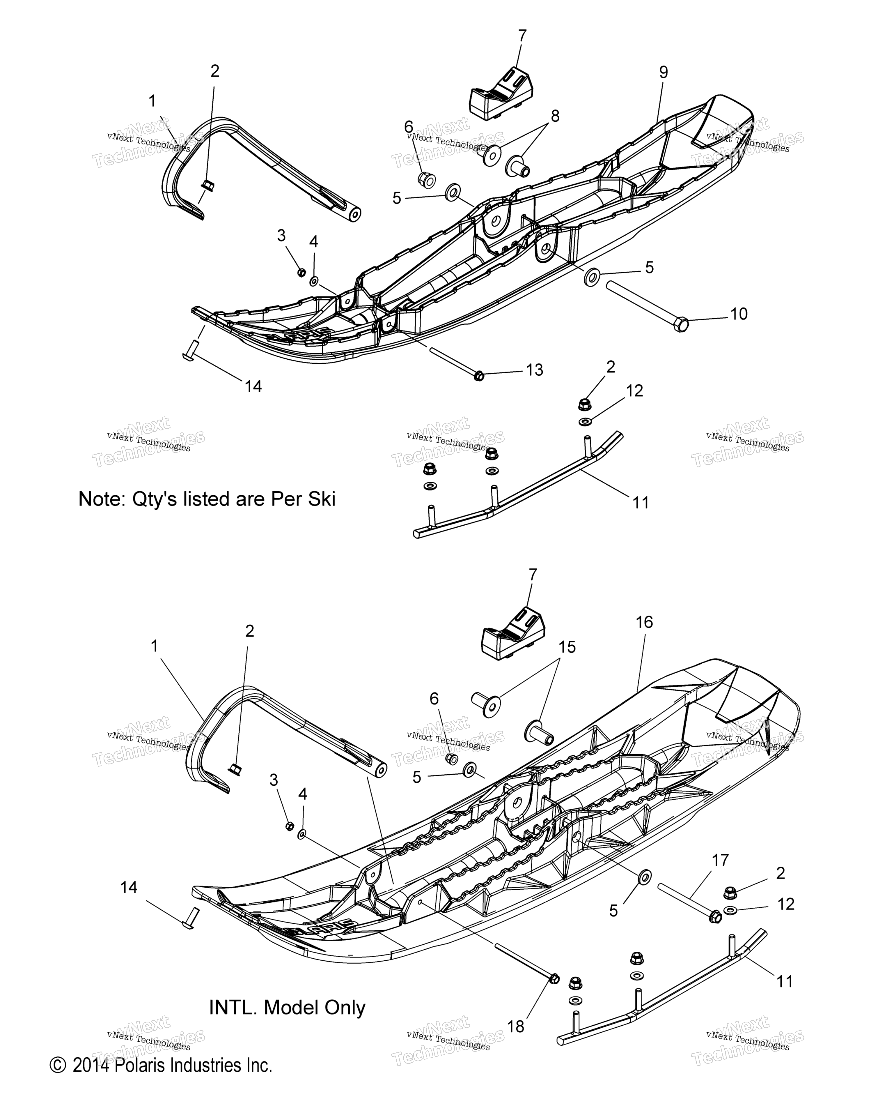 Steering, Ski узел