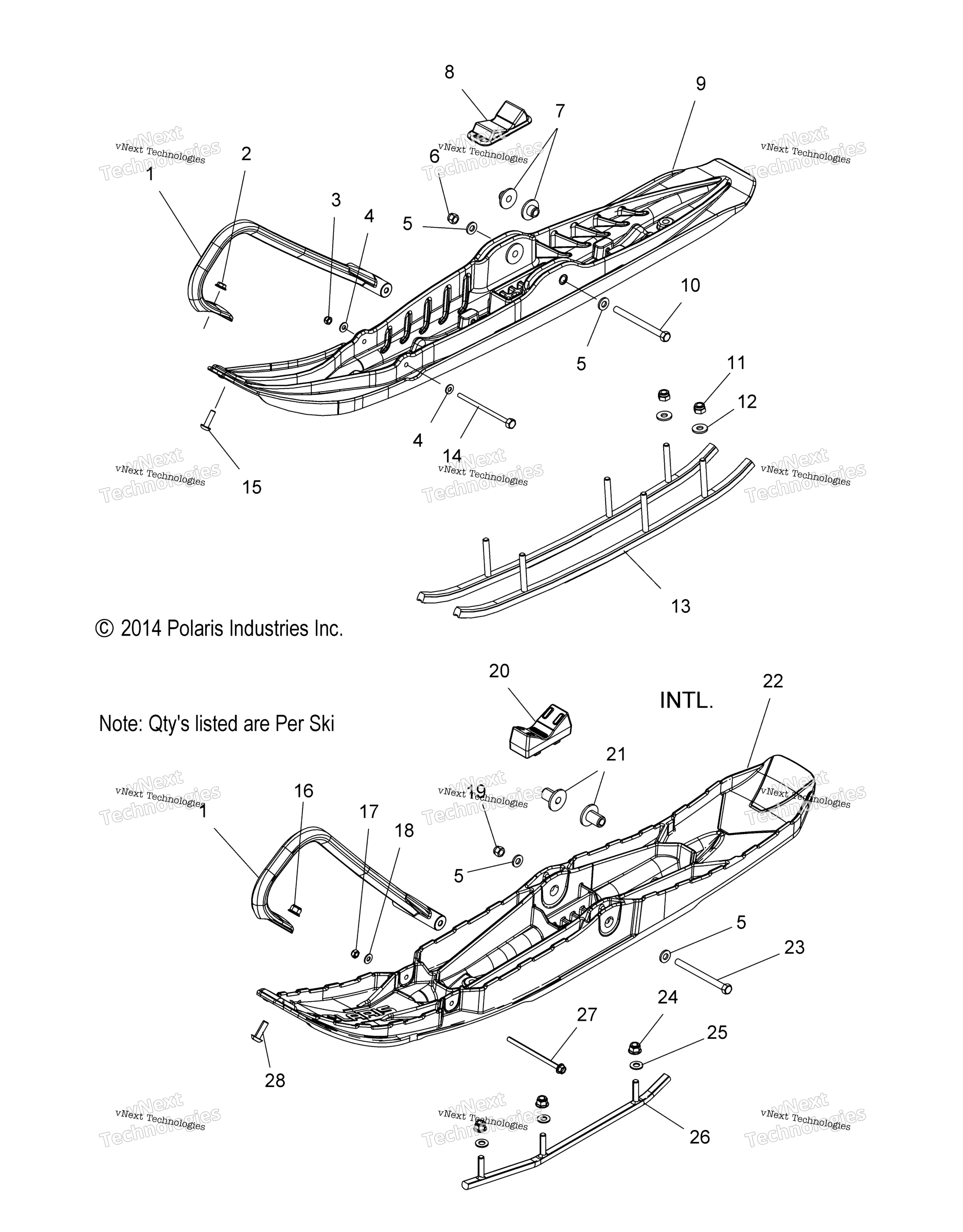 Steering, Ski узел