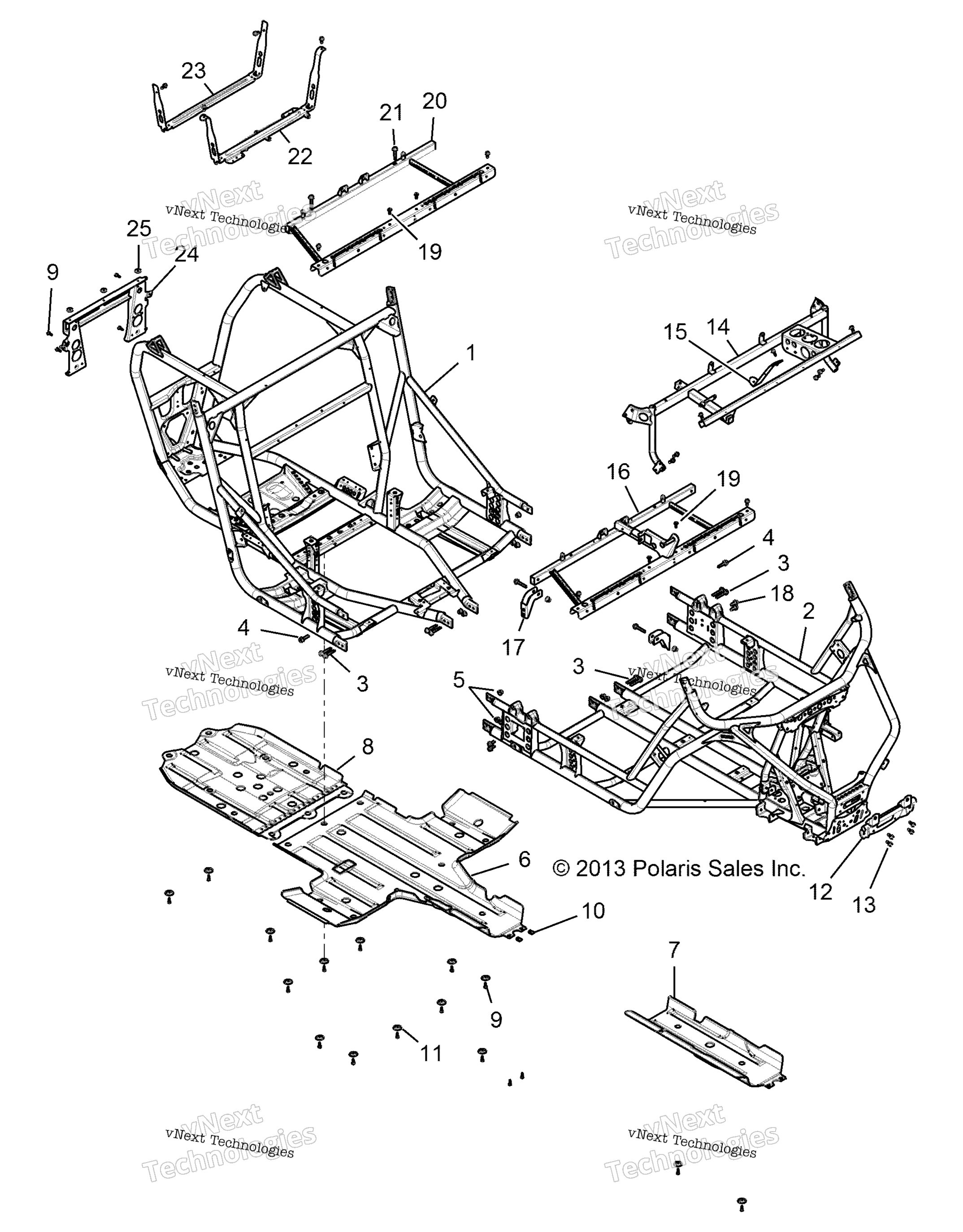 Шасси, основная рама And Skid Plates