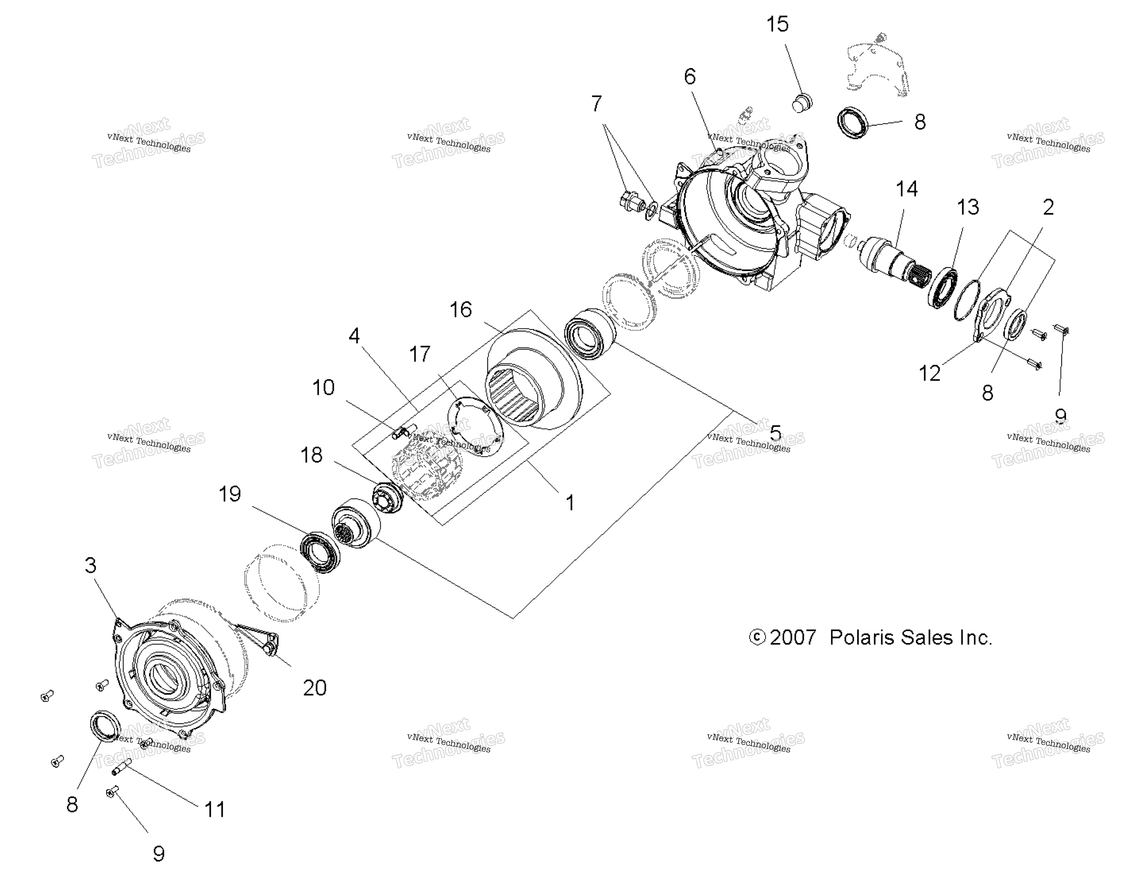 Gearcase, передний (Demand Drive) A06ld27aa / Ab / Ac / Ad (49Atvgearcase08sp300)