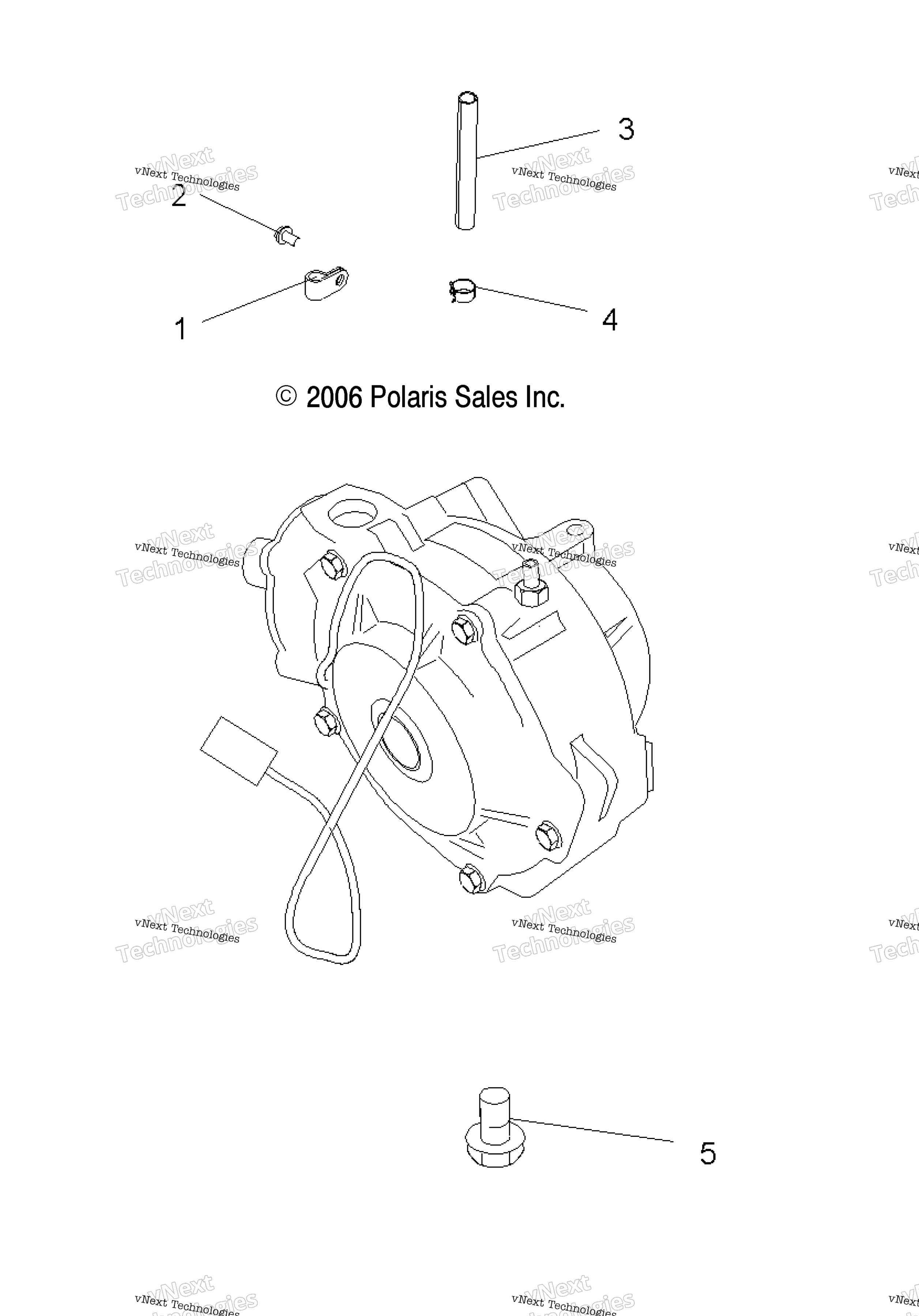 Gearcase, Front, крепление (49Atvgearcasemtg500efi)
