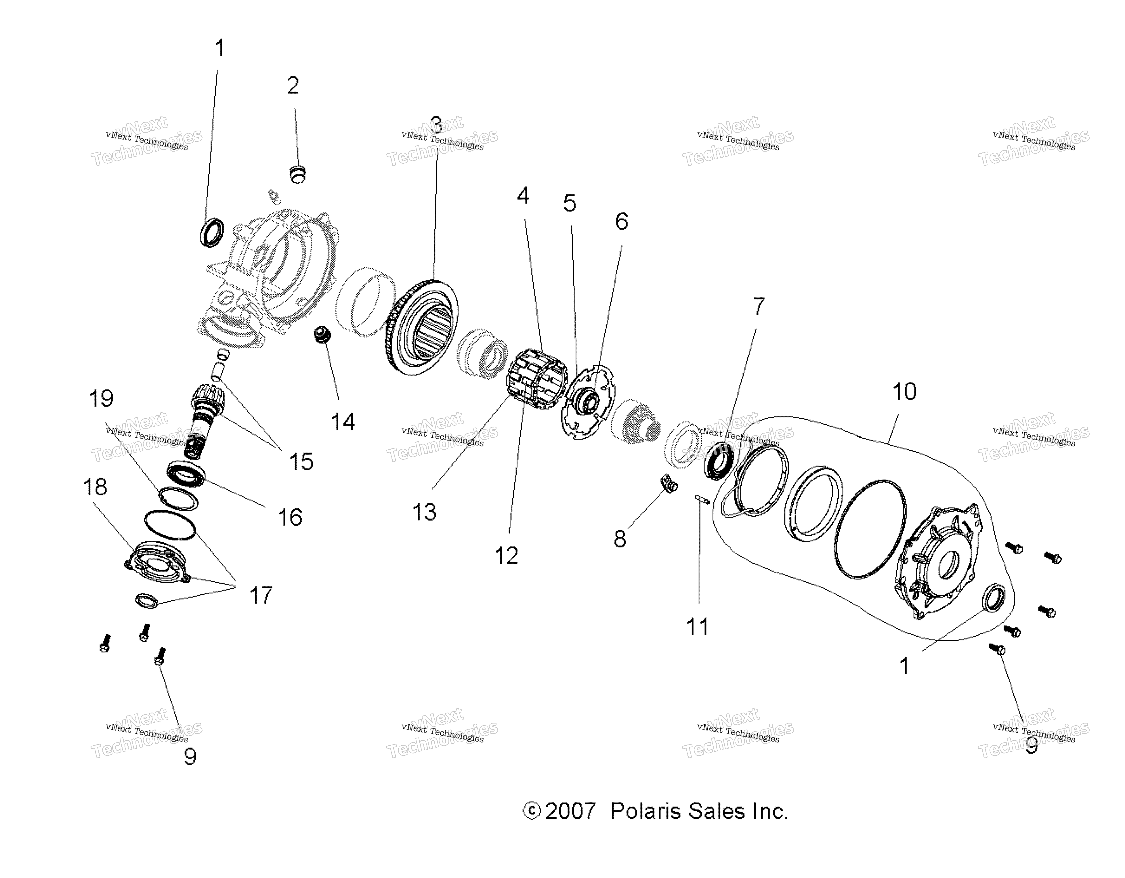 Gearcase, передний (If Built Before 7 / 24 / 06) (49Atvtransintl06sp500)