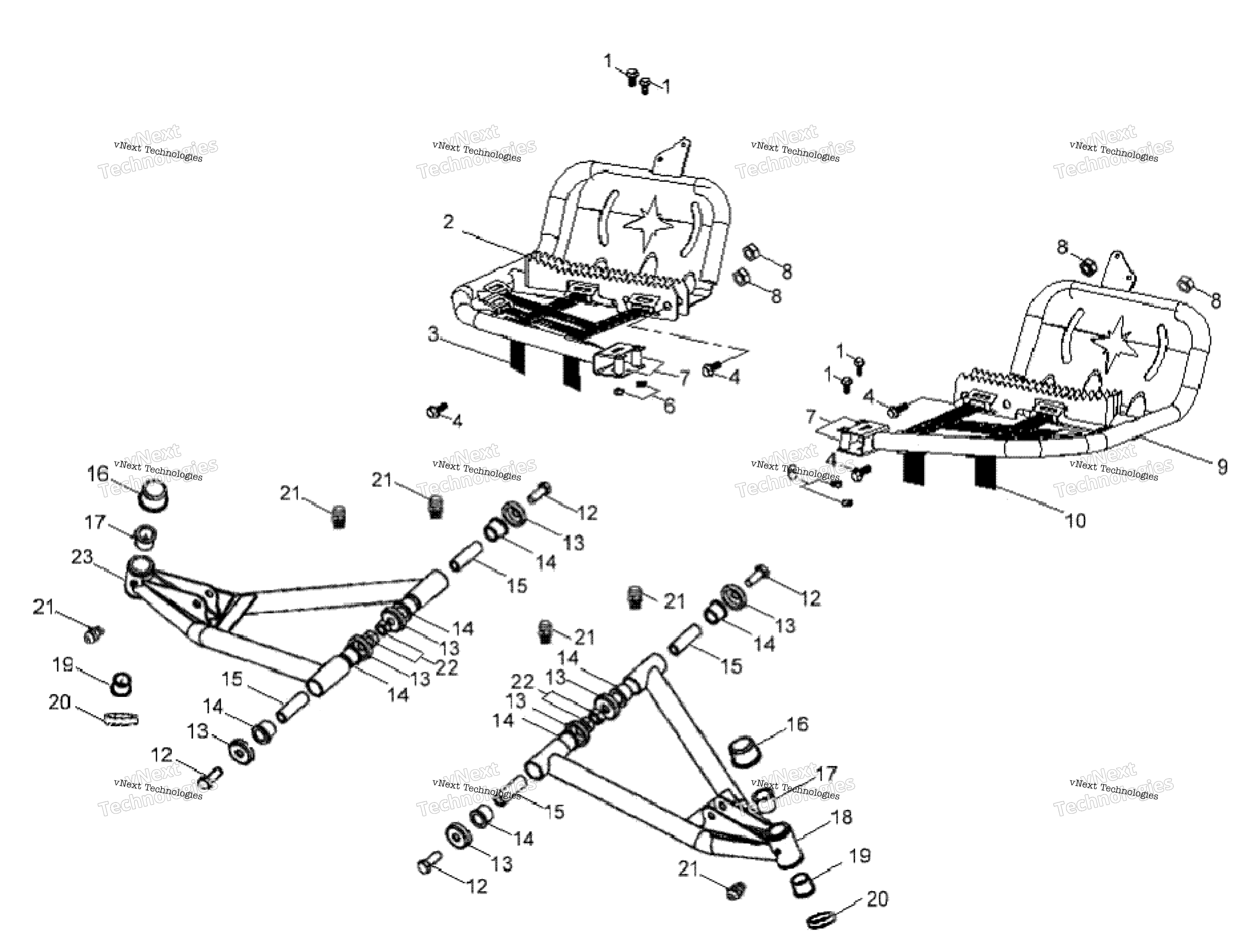 Chassis, рычаг & Footrest A08ka09ac
