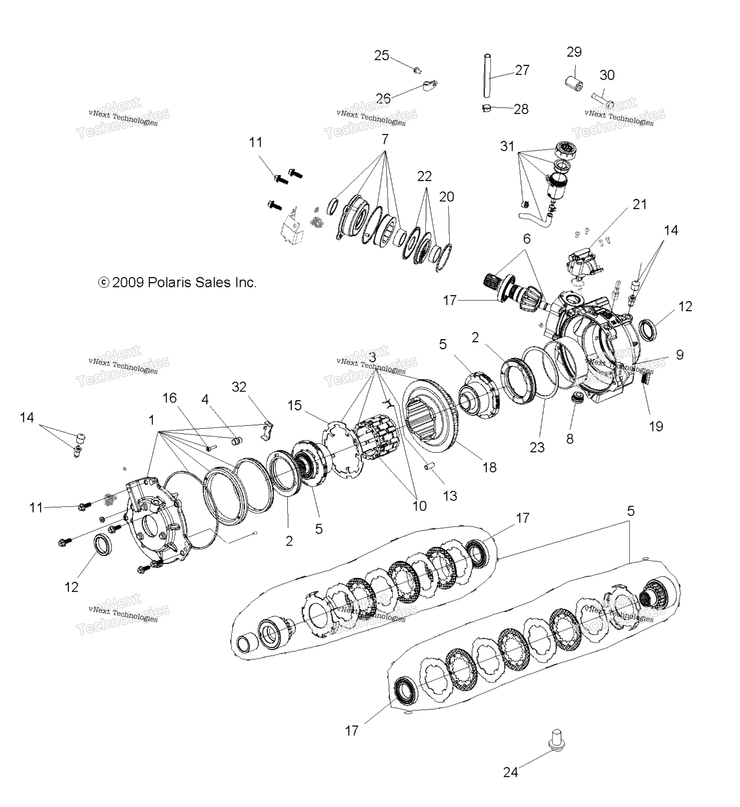 Трансмиссия, передний редуктор & Mounting (49Atvgearcase1332832)