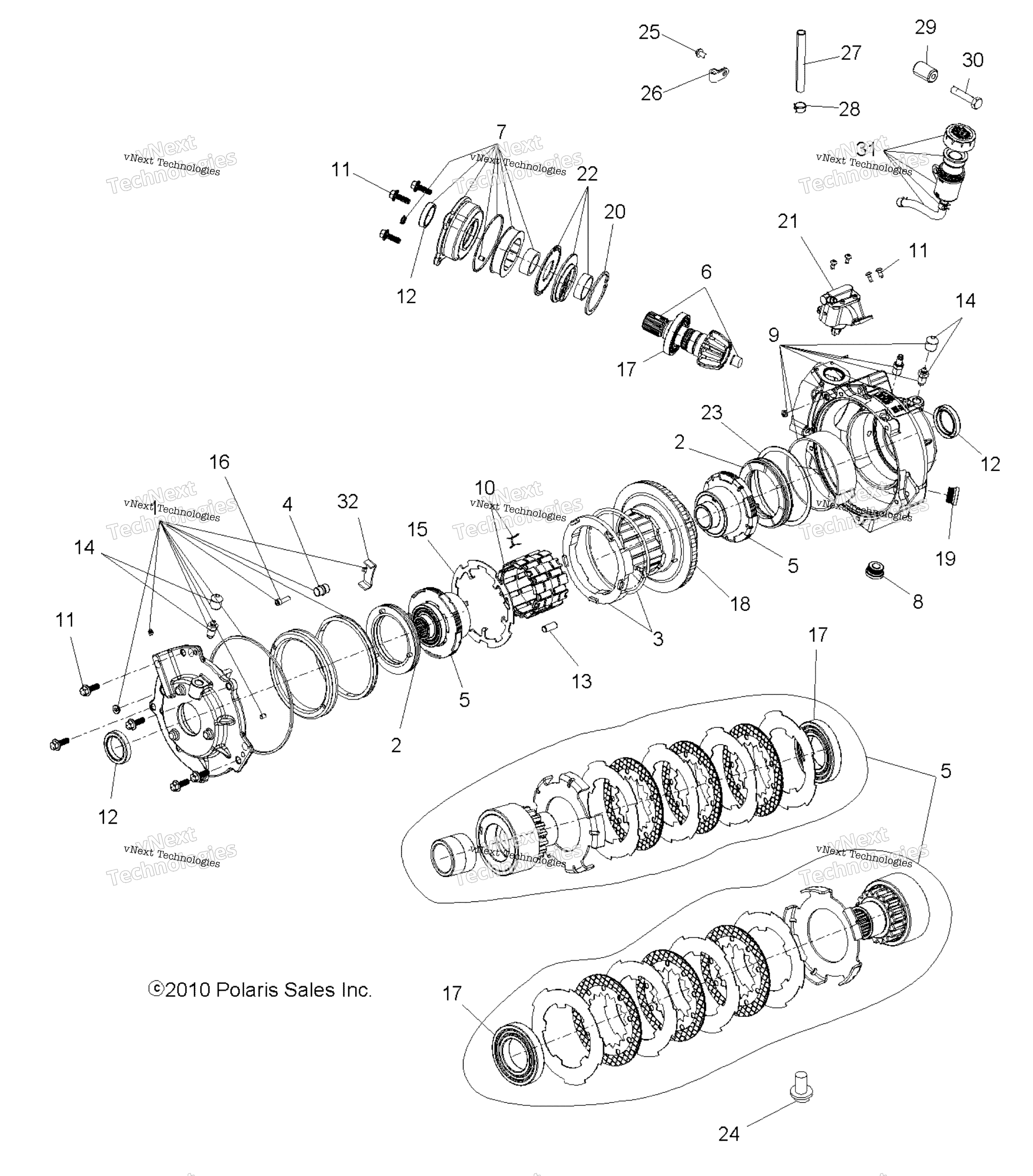 Трансмиссия, передний редуктор & Mounting (49Atvgearcase1332695)