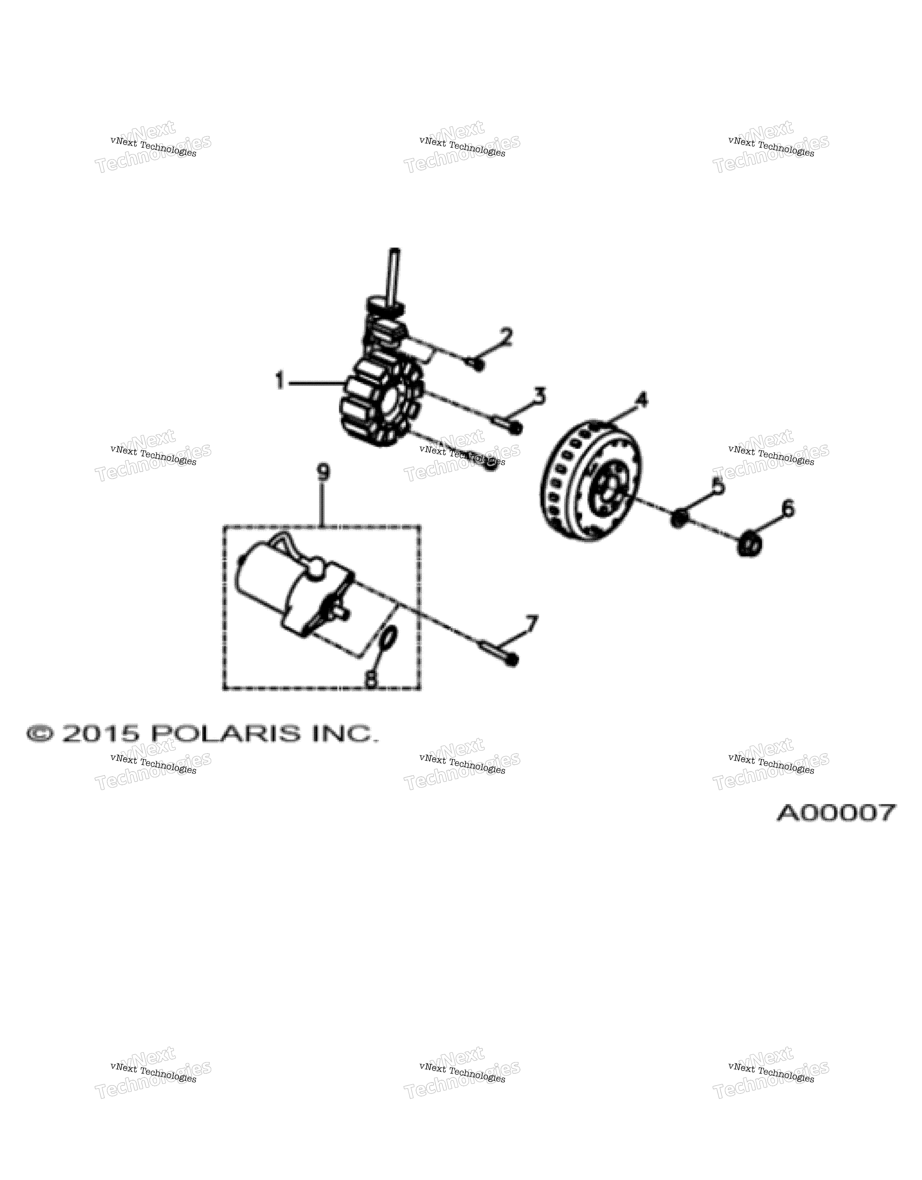 Engine, статор & Starting Motor