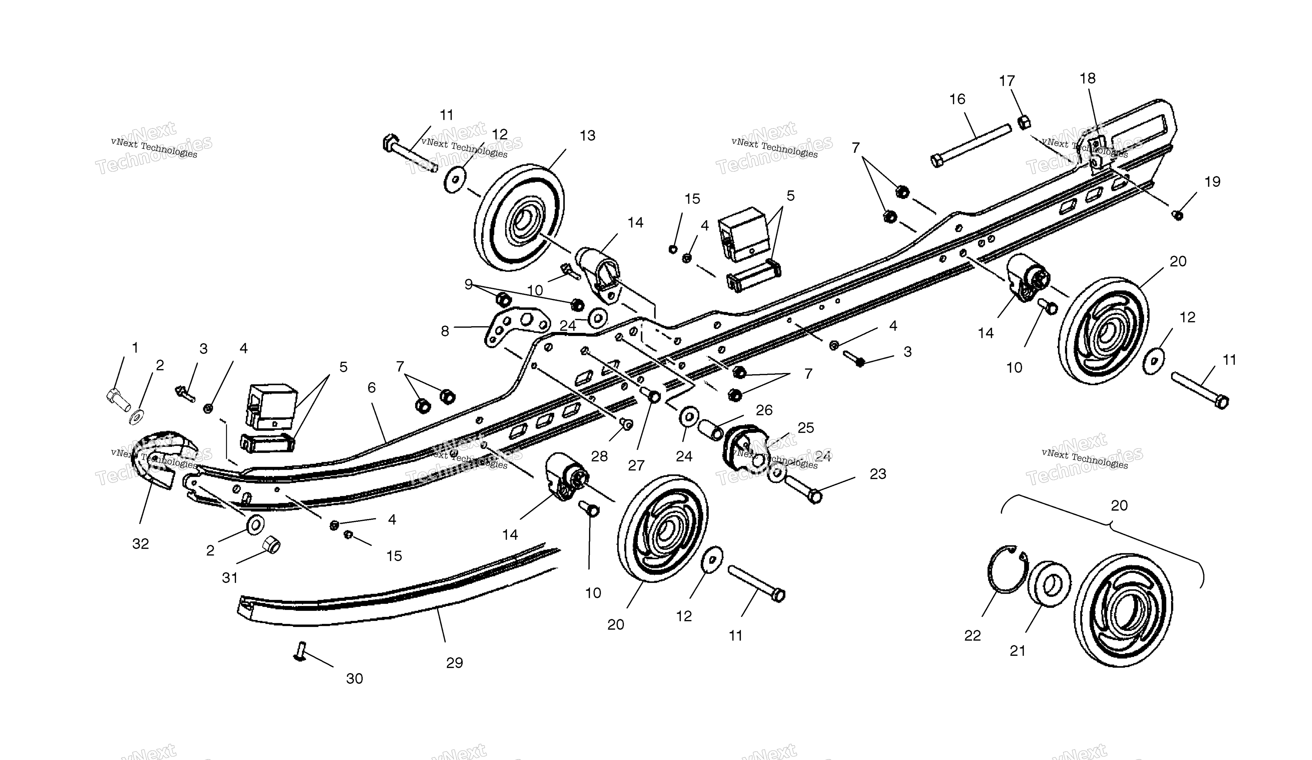 Rail крепление подвеска S03nk7cs / A / As03nk8cs / As03nl8cs / As03nm8cs
