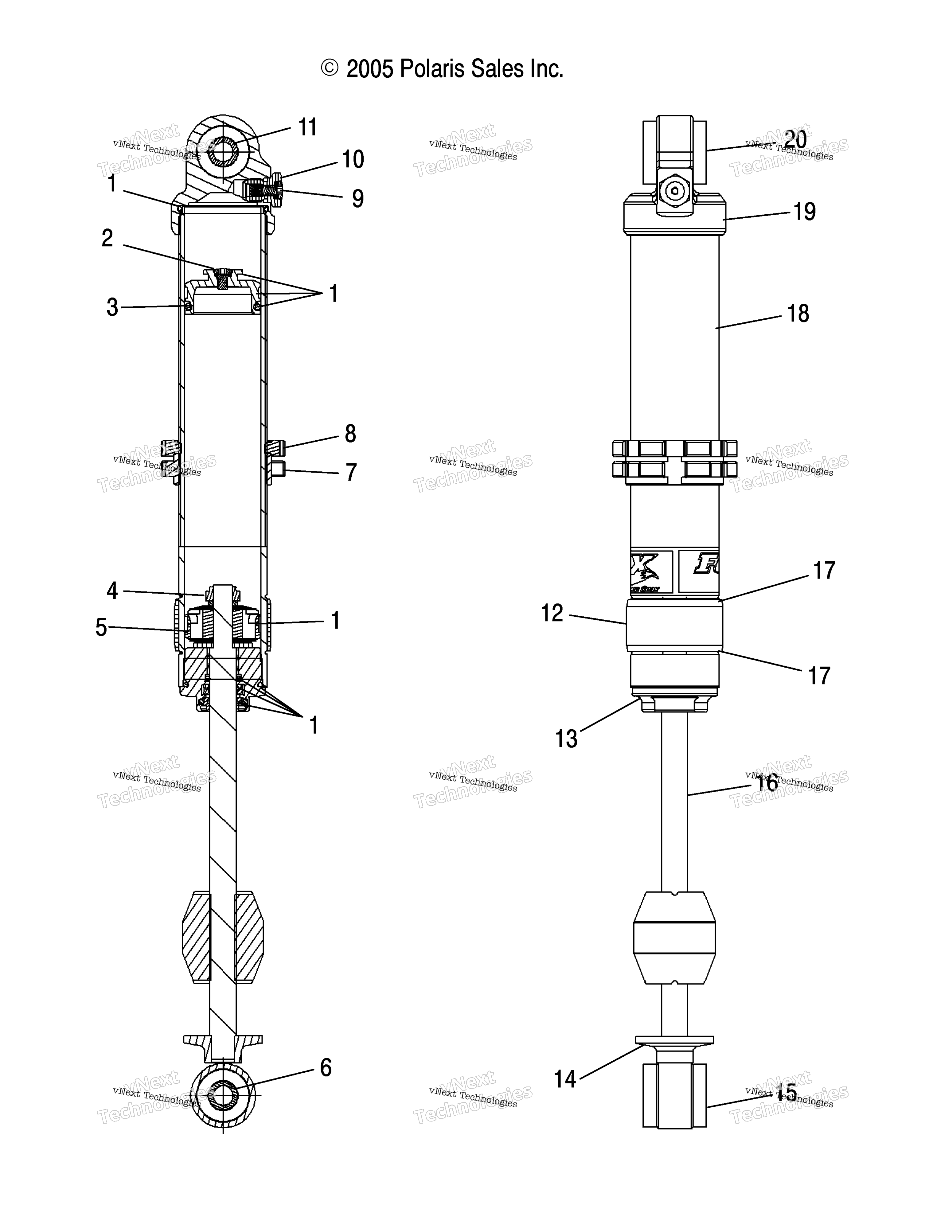 Shock, передний Track / Esa (4997459745C11)