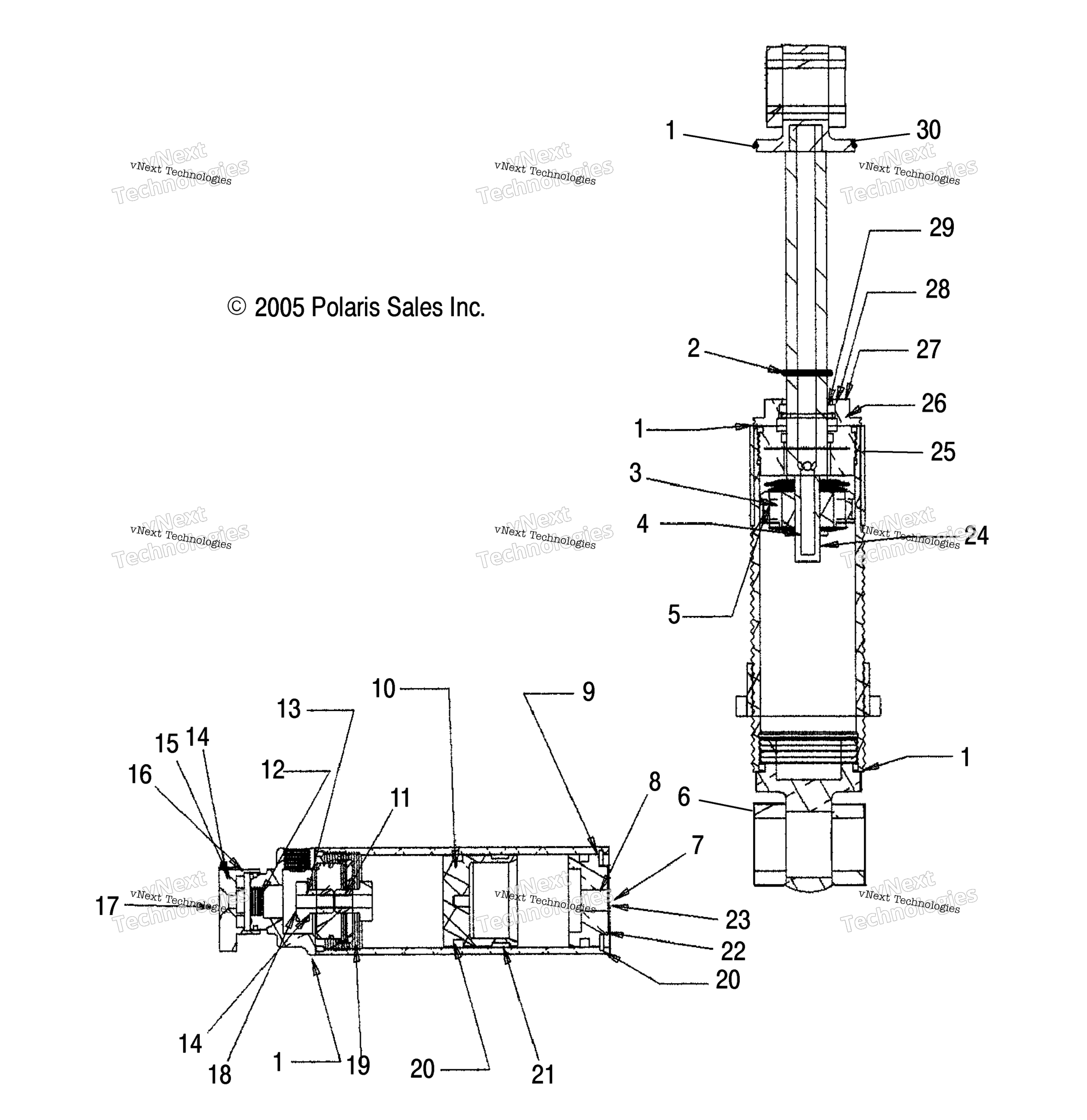 Shock, передний Track, Internal Components / Me7hs / Mp8ds / Me8ds (4997159715D06)