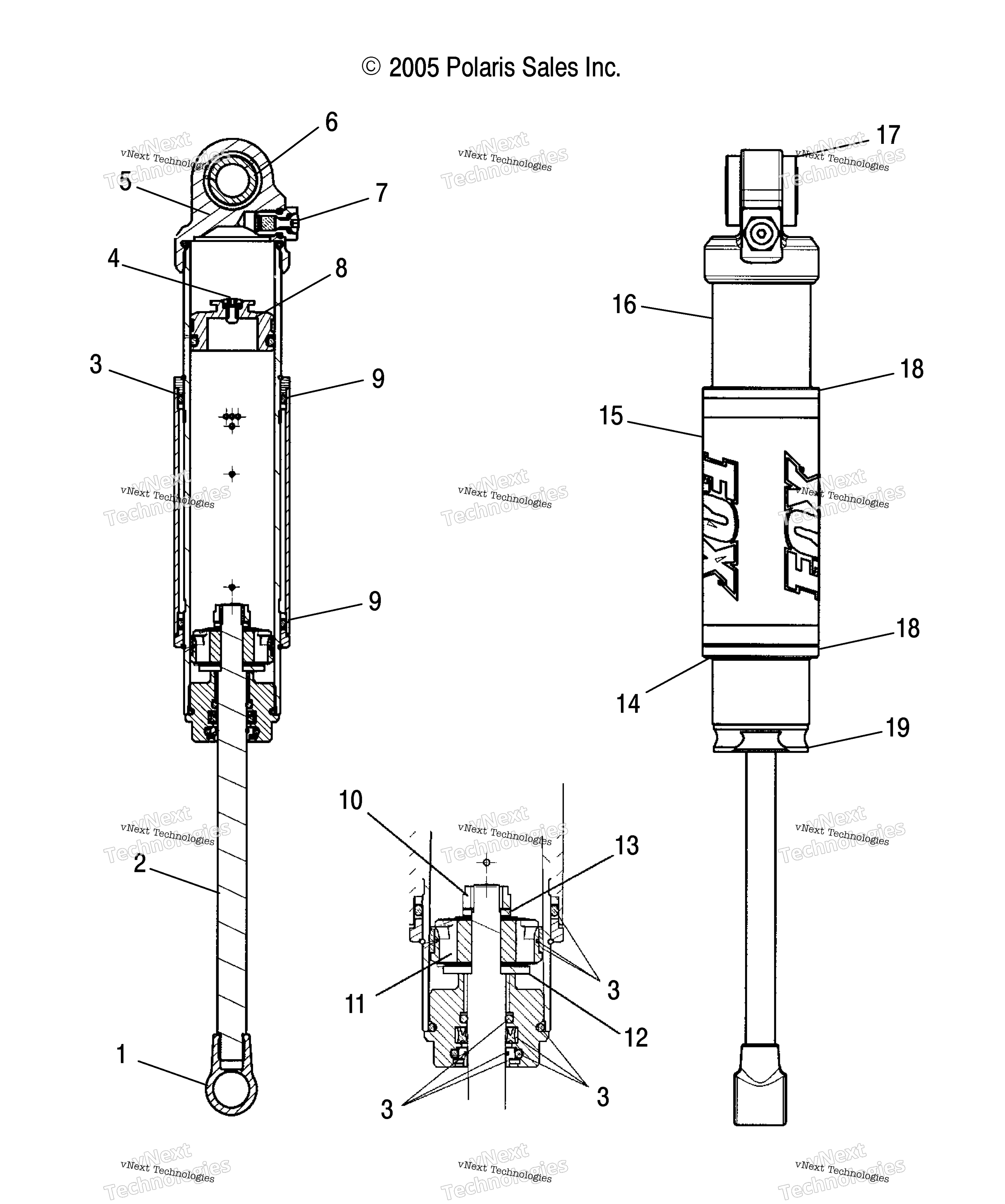 Shock, задний Track / Hsa / Hsb / Mp8ds / Dsa / Dsb (4997159715D03)